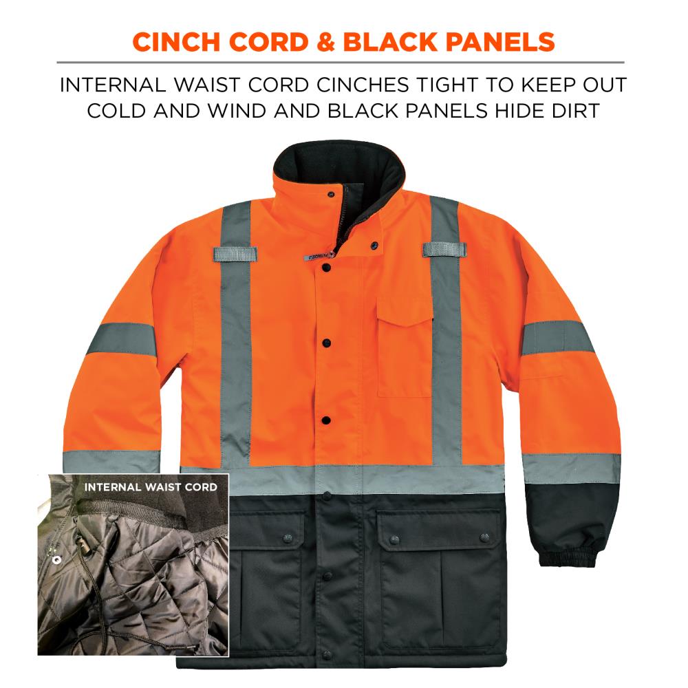 Parka Acolchada con Capucha en Color Naranja para Adultos Unisex (2XL) Glowear