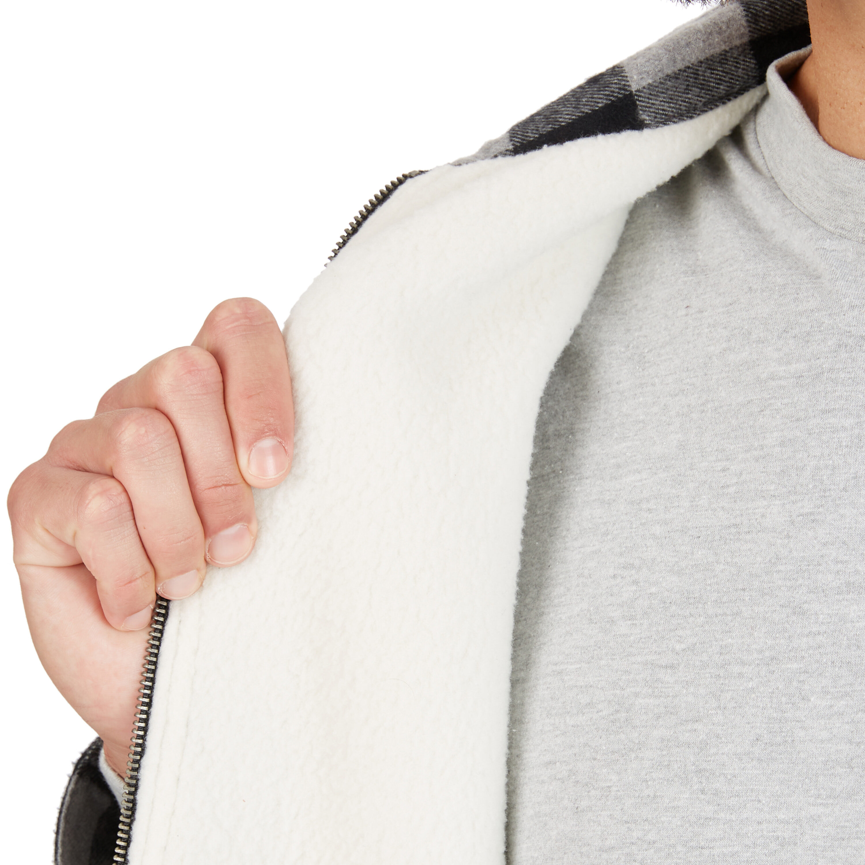 Chamarra de trabajo aislada de poliéster para hombre en piedra/negro (talla grande)