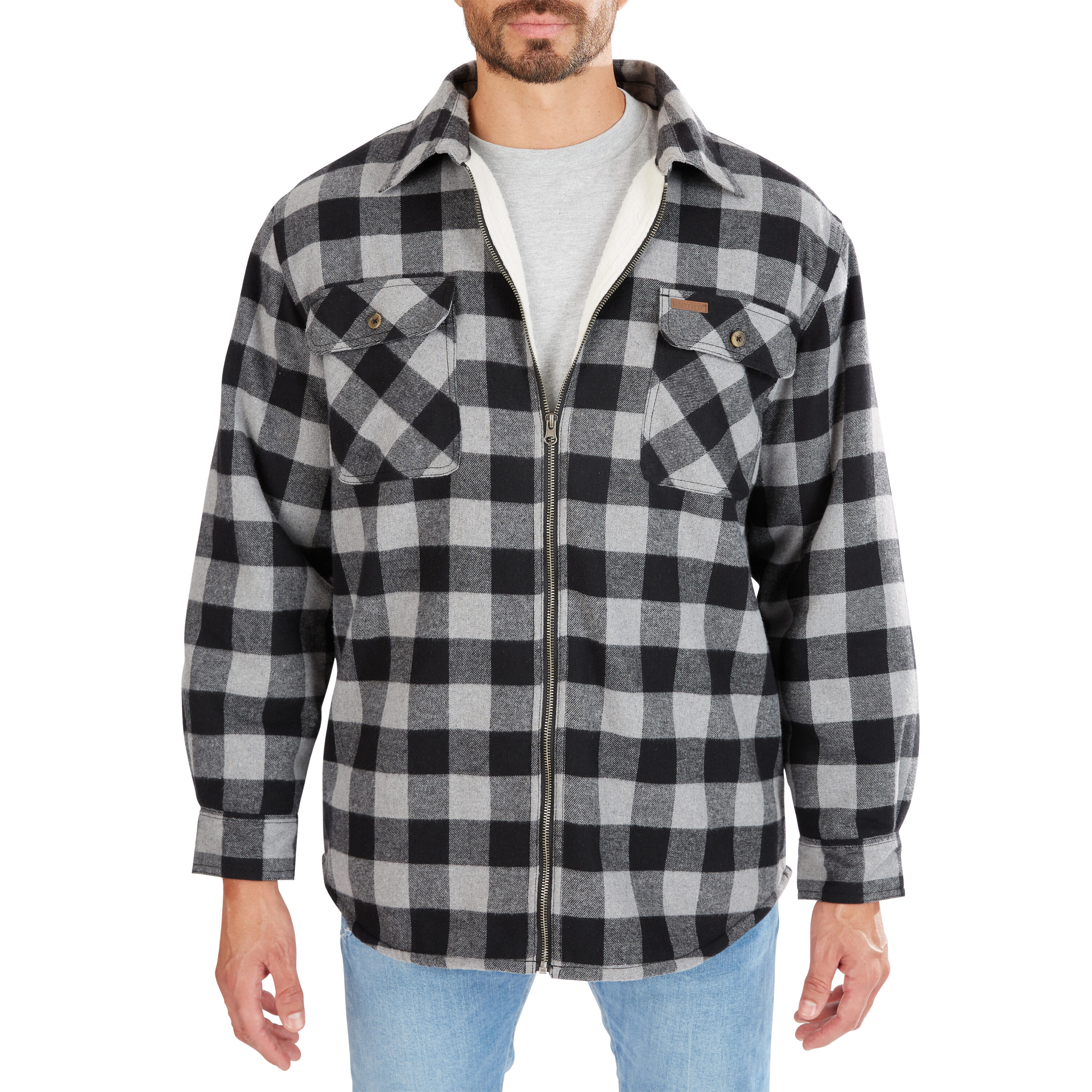 Chamarra de trabajo aislada de poliéster para hombre en piedra/negro (talla grande)