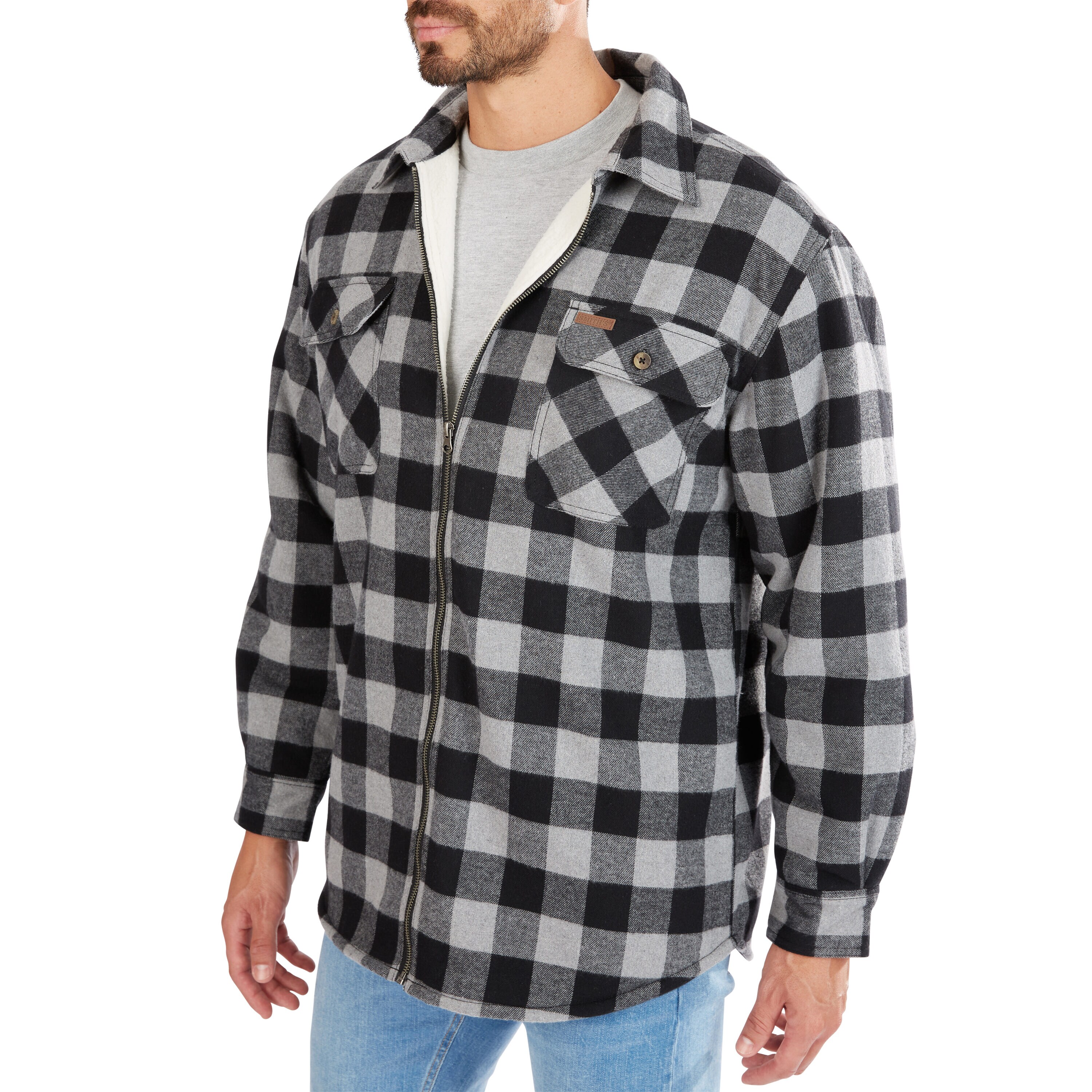 Chamarra de trabajo aislada de poliéster para hombre en piedra/negro (talla grande)