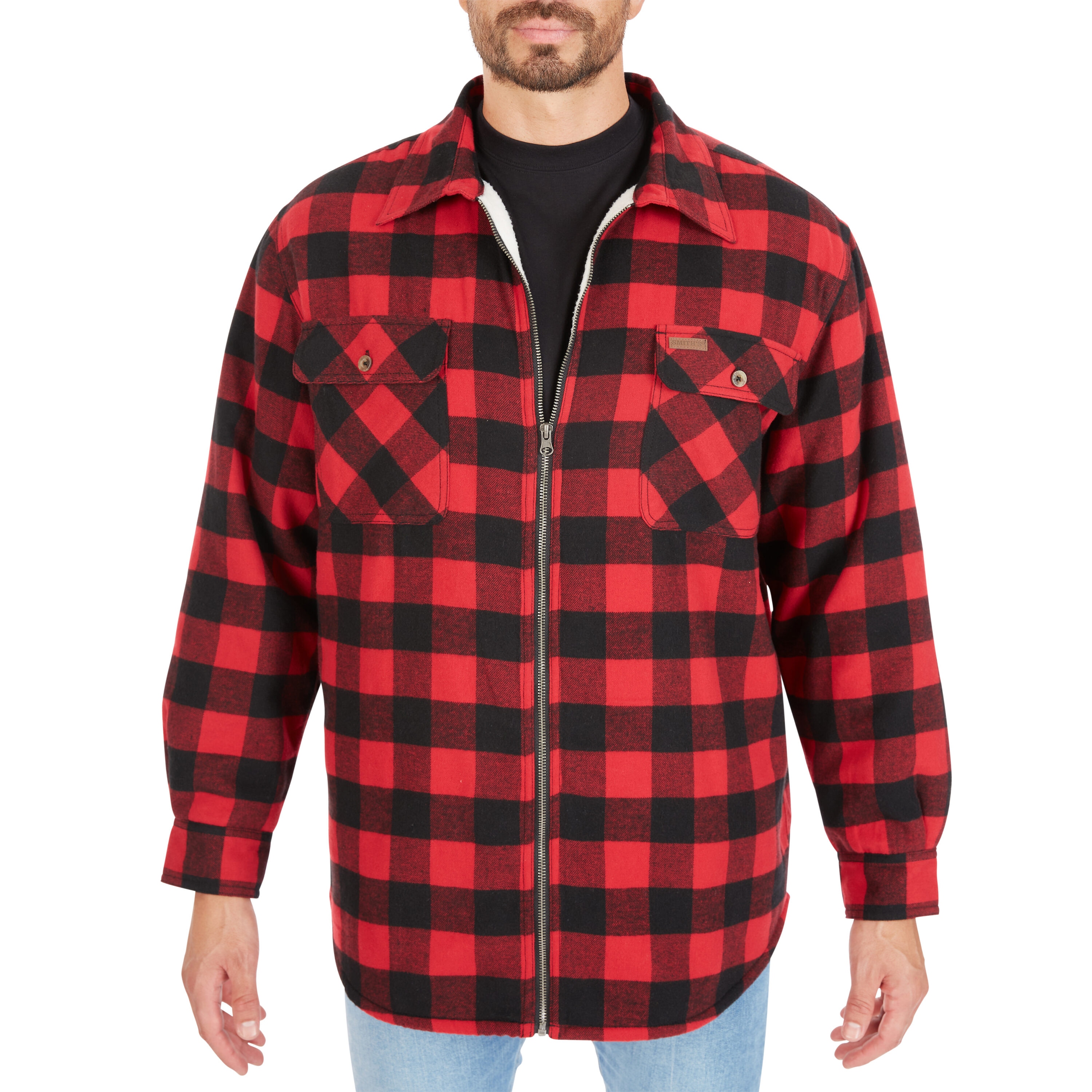 Chamarra de Trabajo Aislada de Poliéster Roja/negra para Hombres de Smith's Workwear (Grande)