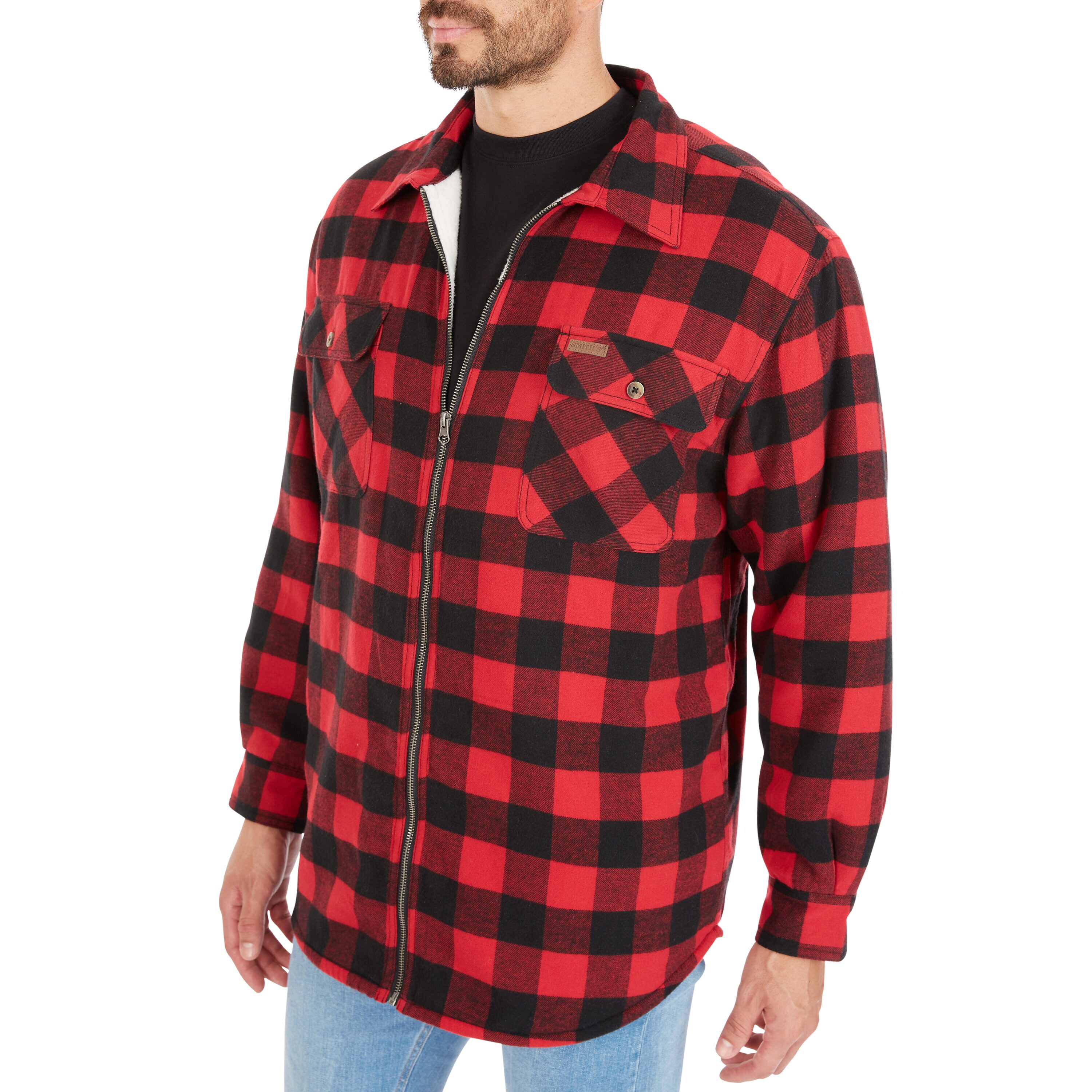 Chamarra de Trabajo Aislada de Poliéster Roja/negra para Hombres de Smith's Workwear (Grande)