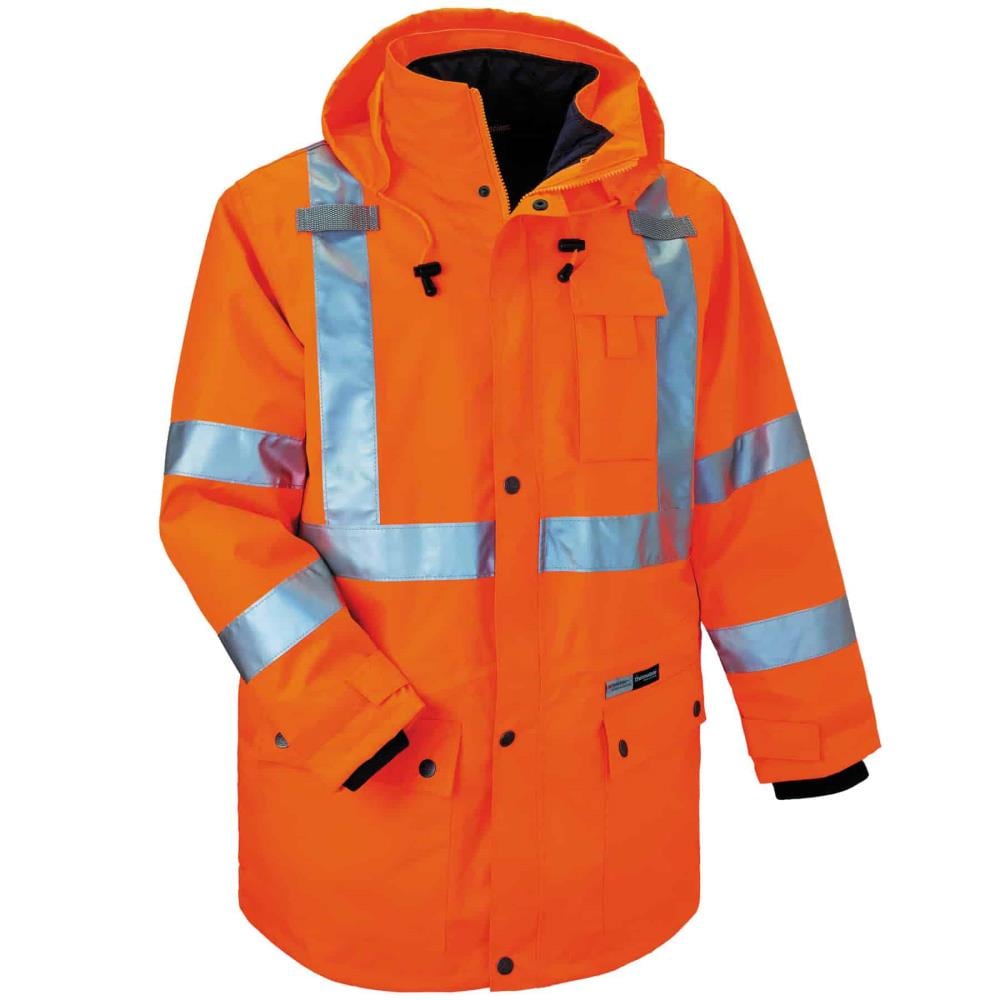 Chamarra de trabajo aislada con capucha de color naranja para adulto unisex GloWear (4XL) 24378