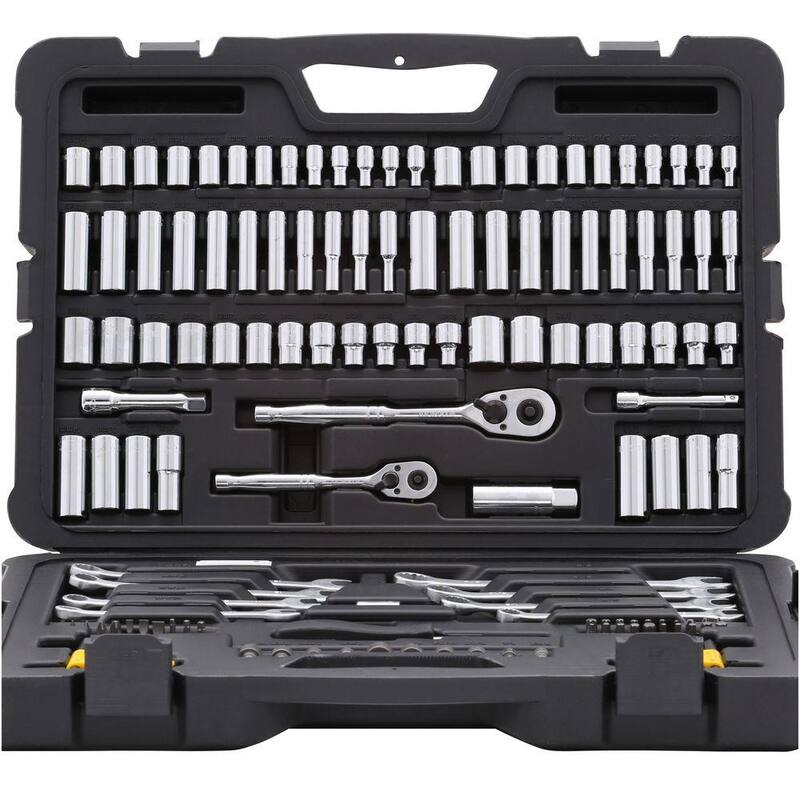 Juego de herramientas mecánicas Stanley de 1/4 in. y 3/8 in. de accionamiento SAE (145 piezas) - STMT71653