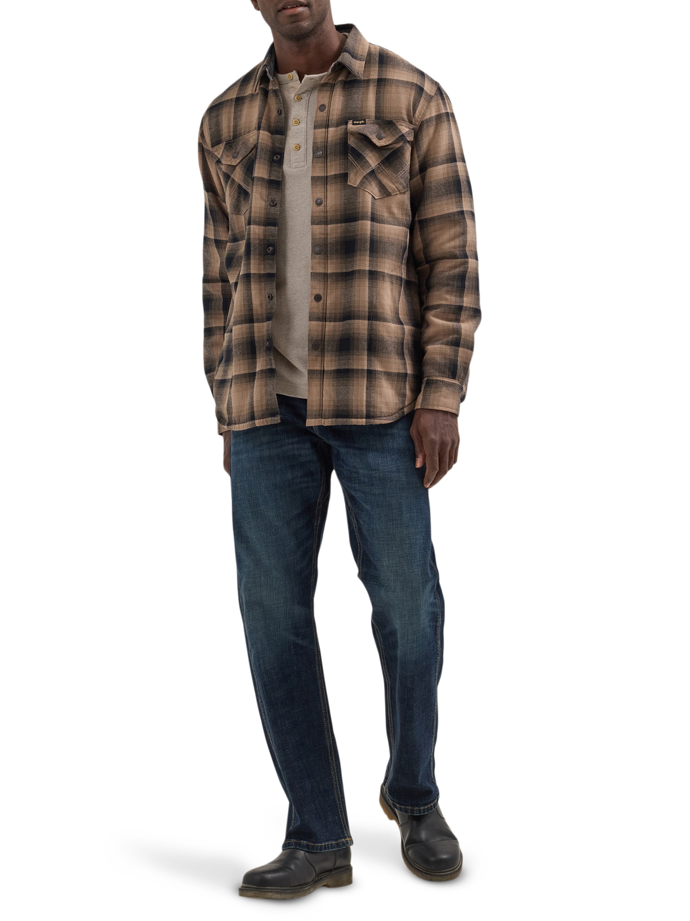 Chamarra de Franela Acolchada con Peso Pesado para Hombre Wrangler en Estampado Jet Stream (2XL) 112358649-2XL