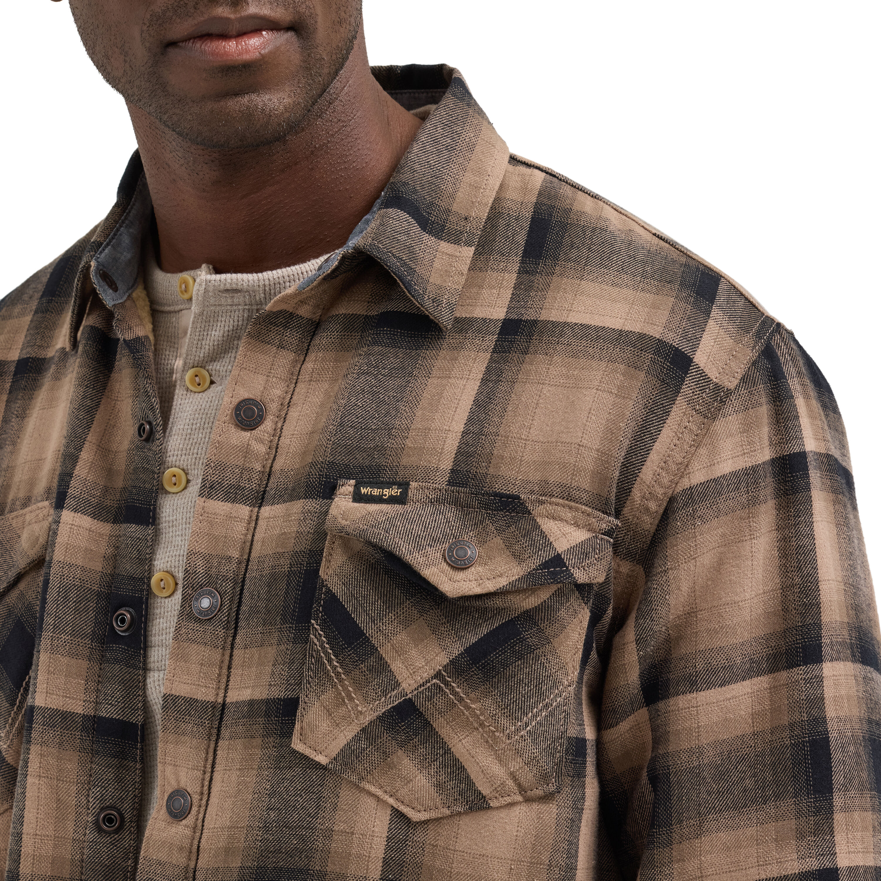Chamarra de Franela Acolchada con Peso Pesado para Hombre Wrangler en Estampado Jet Stream (2XL) 112358649-2XL