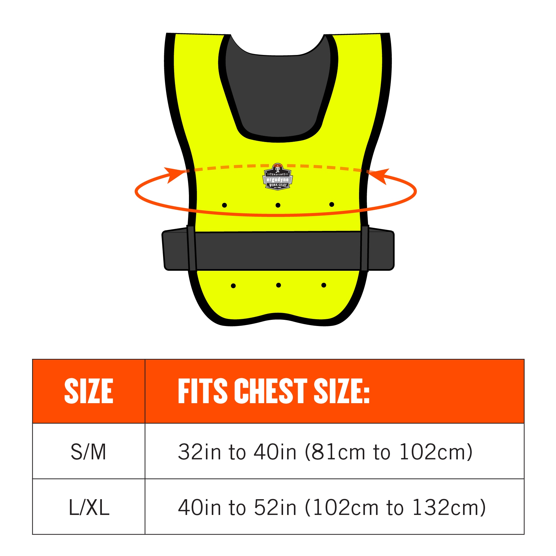 Chaleco de enfriamiento sintético verde para adultos unisex Chill-Its Talla Grande/X-Grande 12685.