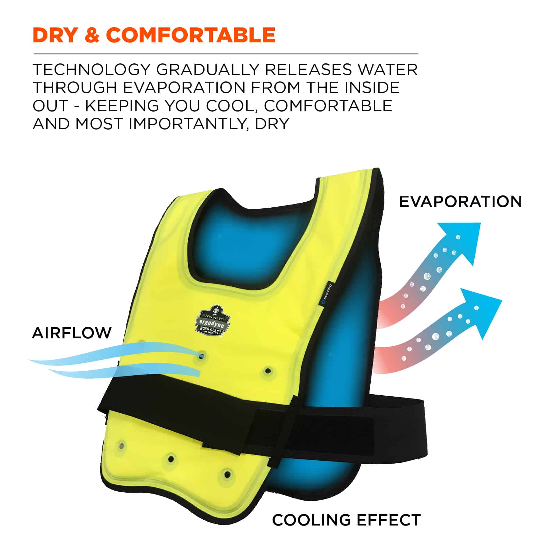 Chaleco de enfriamiento sintético verde para adultos unisex Chill-Its Talla Grande/X-Grande 12685.