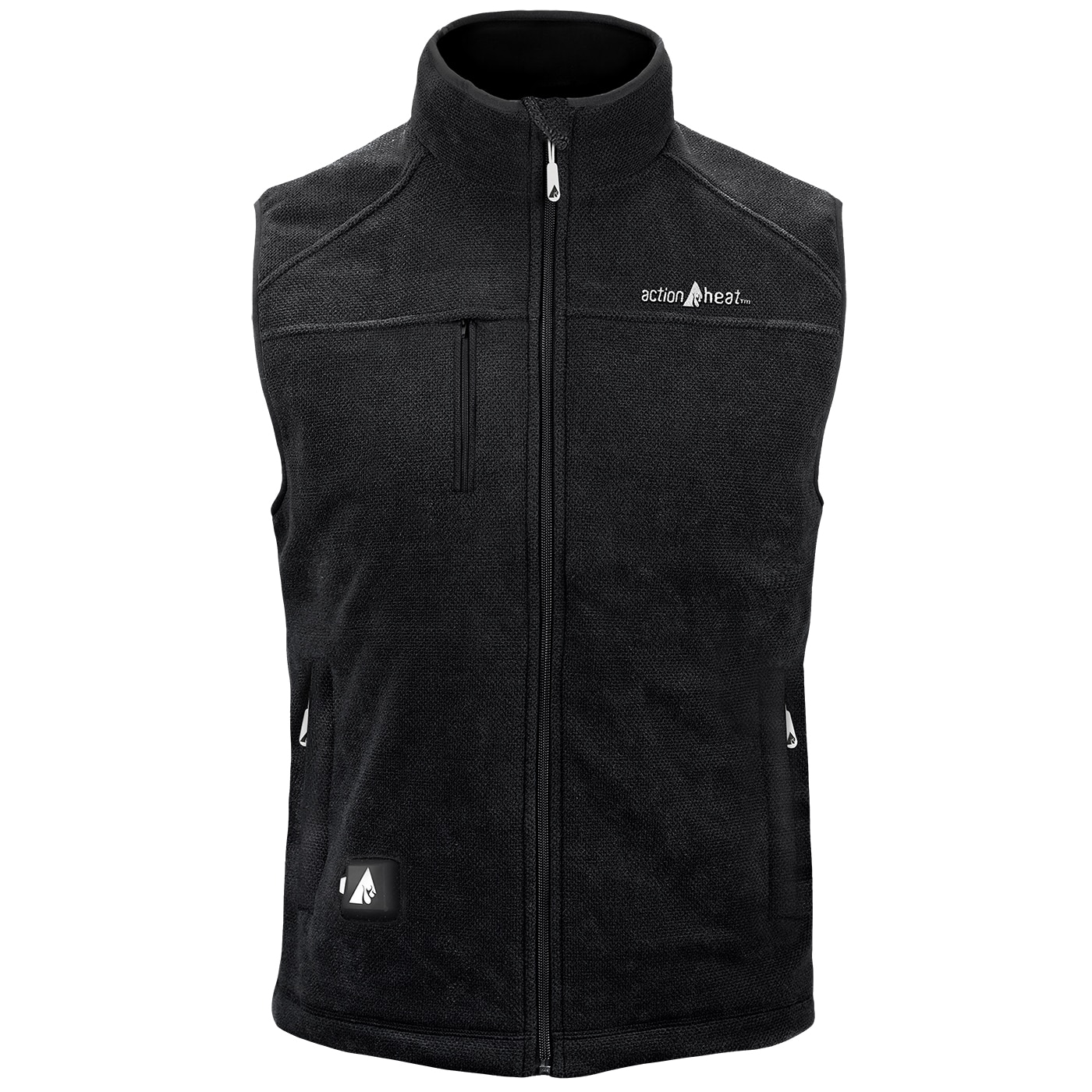 Chaleco térmico de poliéster negro para hombres de ActionHeat en talla 3XL