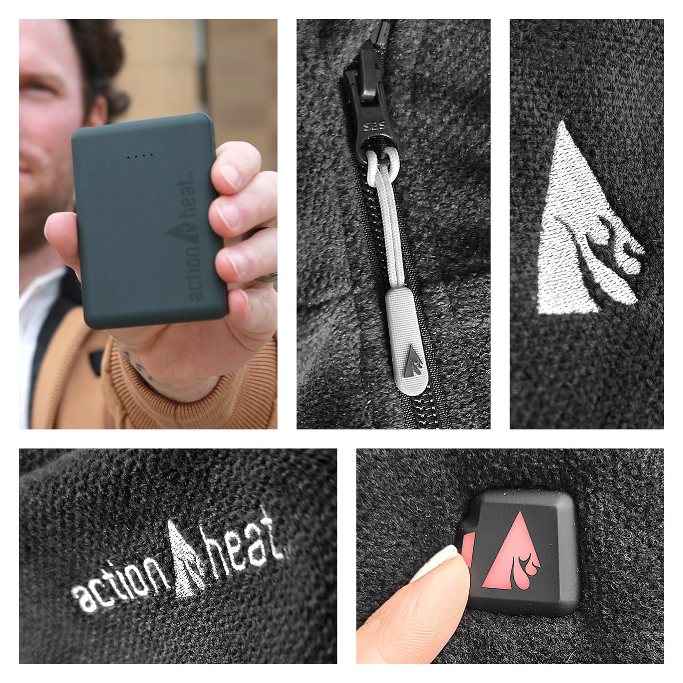 Chaleco térmico de poliéster negro para hombres de ActionHeat en talla 3XL