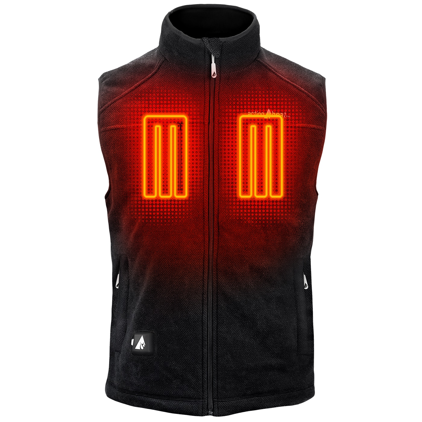 Chaleco térmico de poliéster negro para hombres de ActionHeat en talla 3XL