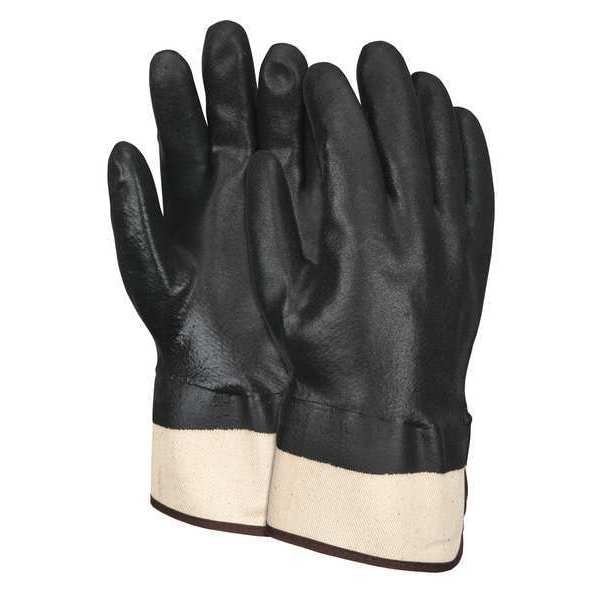 Guantes resistentes a químicos de 10" Mcr Safety, PVC, talla L, paquete de 12 - 6521SC