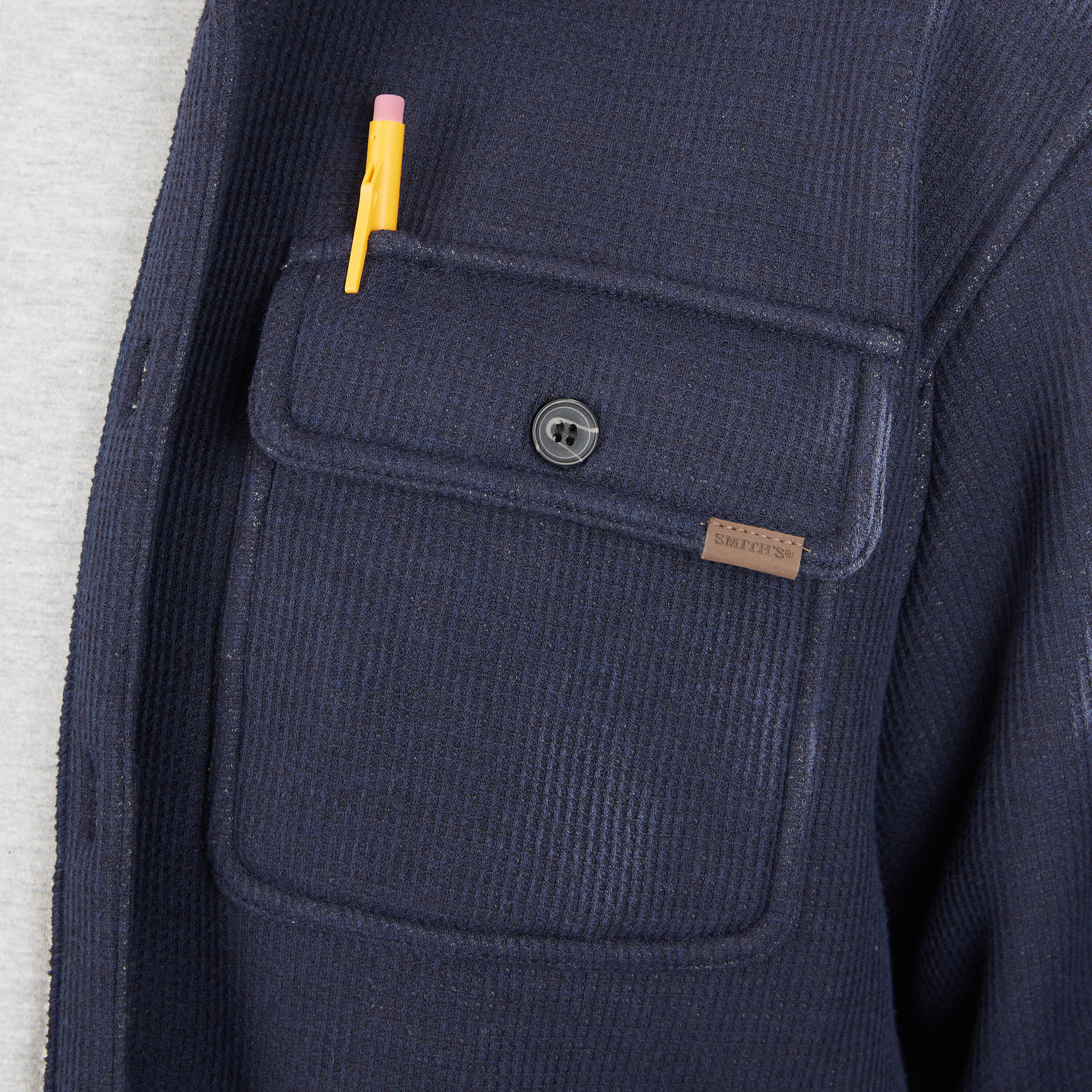 Chamarra de trabajo aislada para hombre de Smith's Workwear en azul marino jaspeado de poliéster (talla mediana)