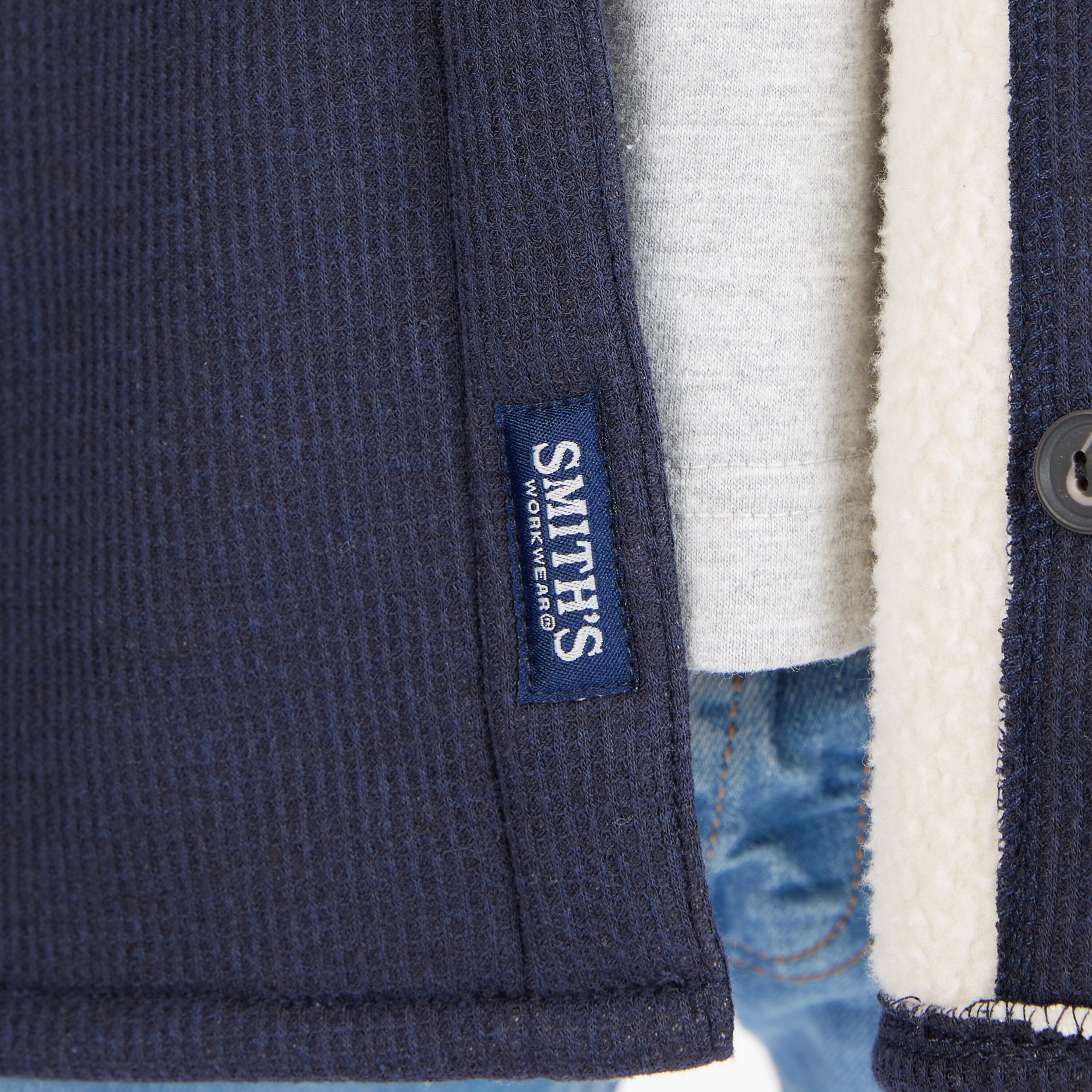 Chamarra de trabajo aislada para hombre de Smith's Workwear en azul marino jaspeado de poliéster (talla mediana)