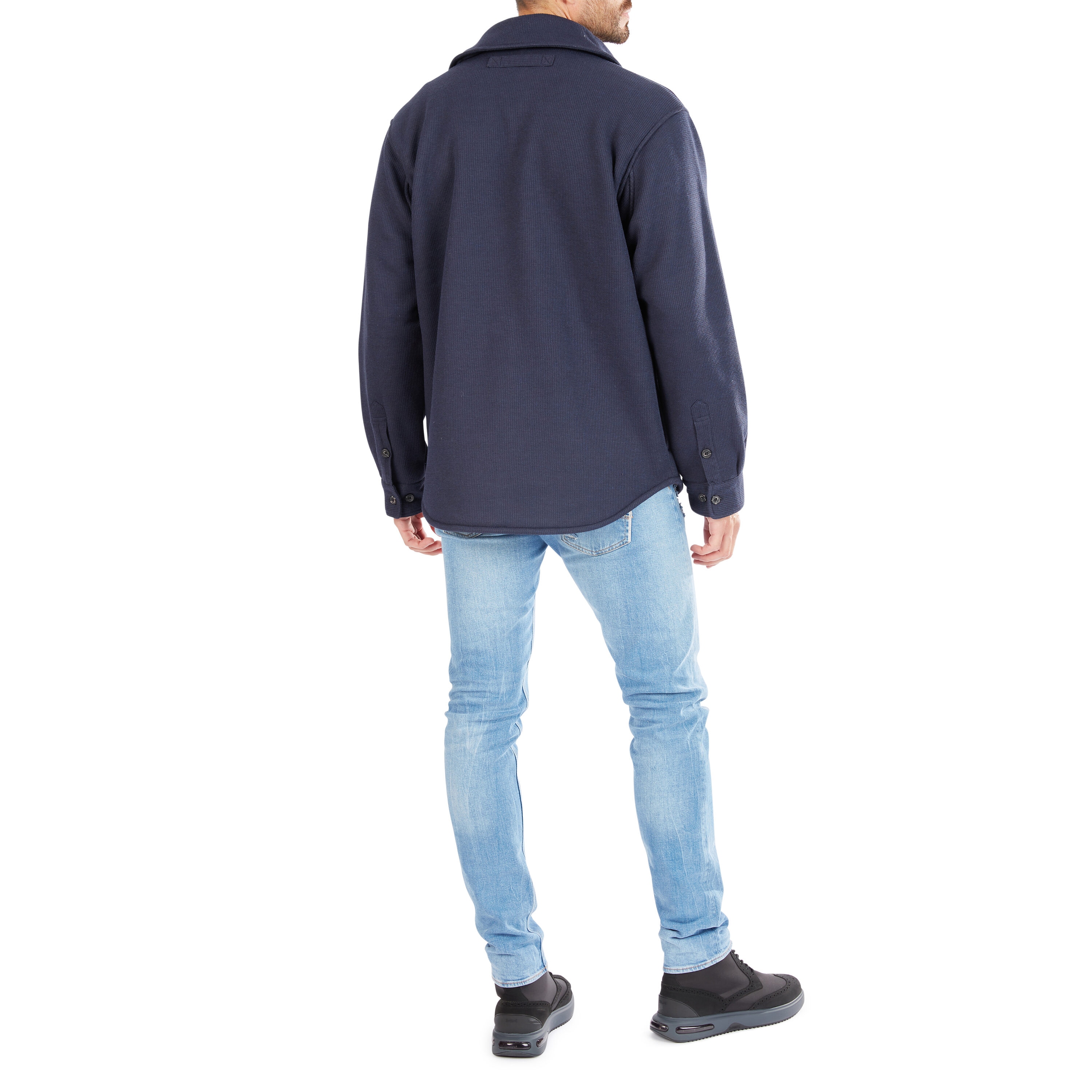 Chamarra de trabajo aislada para hombre de Smith's Workwear en azul marino jaspeado de poliéster (talla mediana)