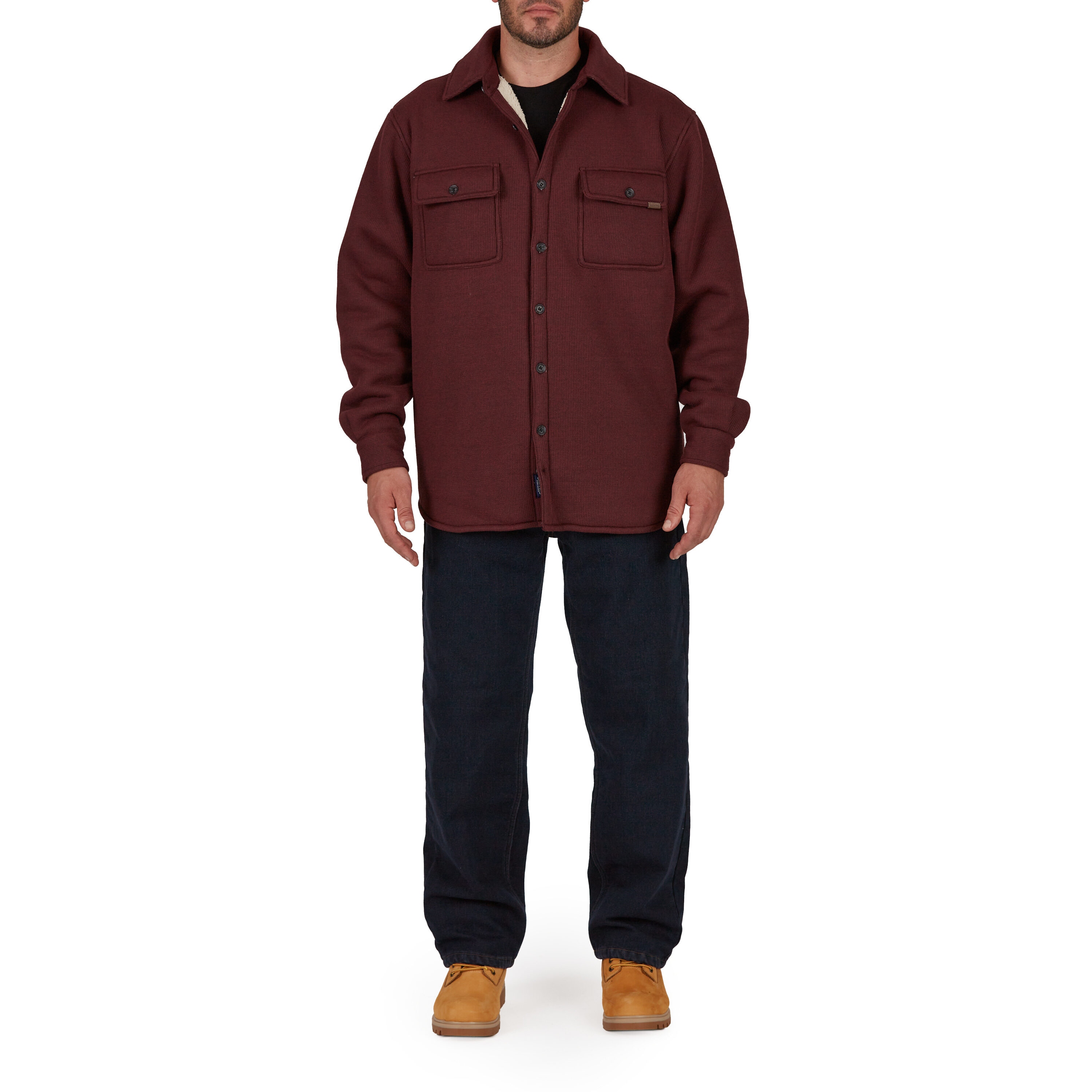 Chamarra de trabajo aislada de poliéster color granate jaspeado para hombre de Smith's Workwear (Mediana)