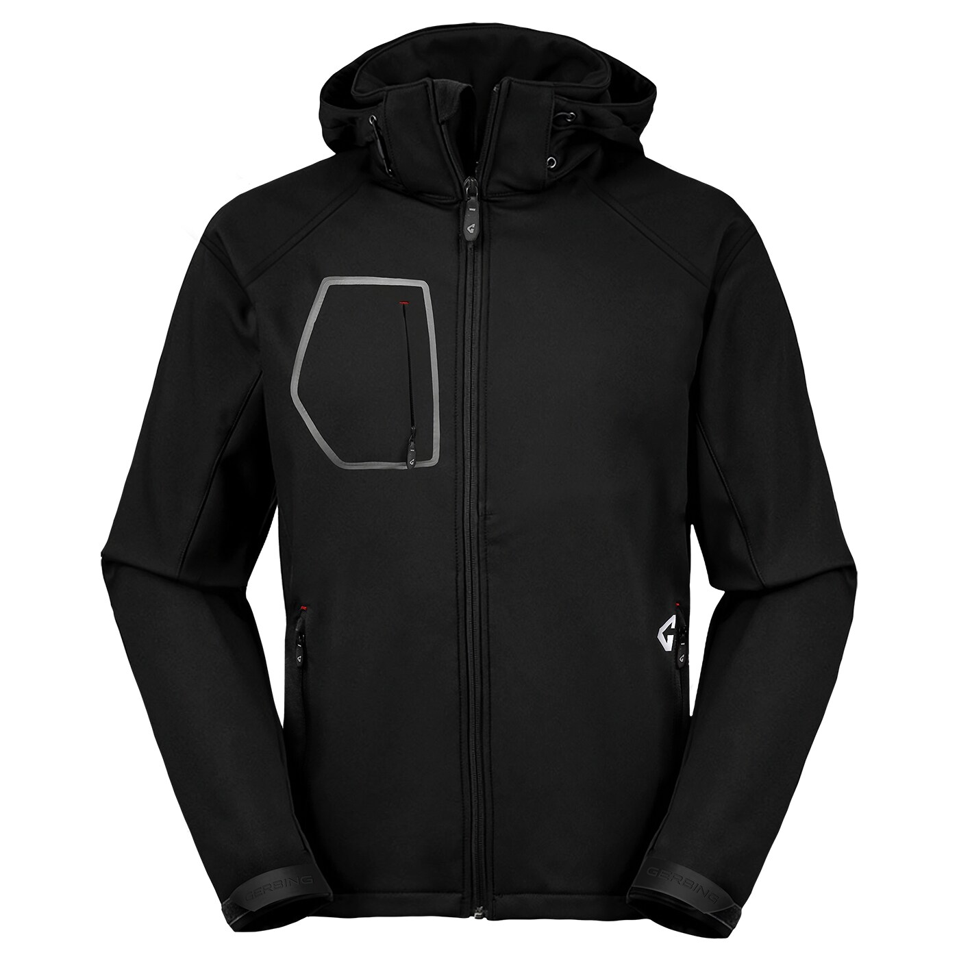 Chamarra térmica con capucha para hombre en negro de peso medio (talla pequeña)