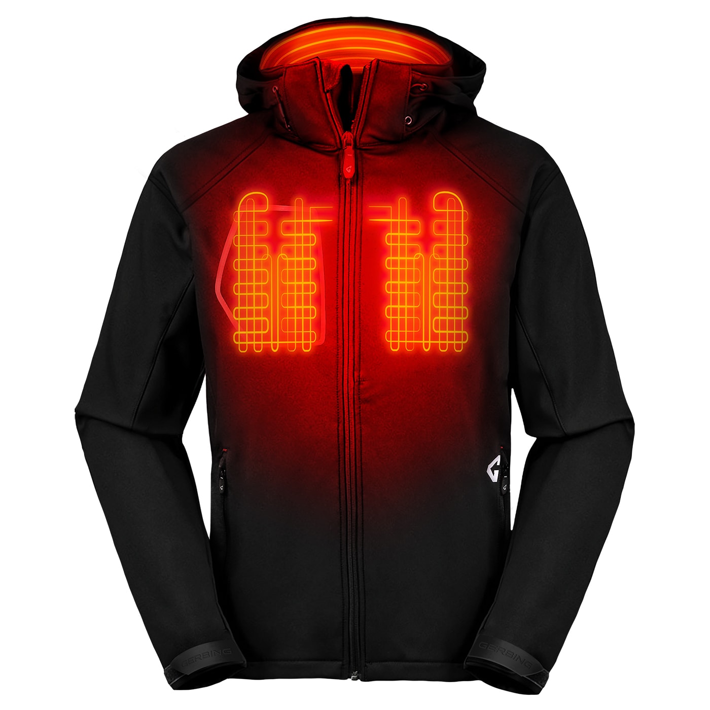 Chamarra térmica con capucha para hombre en negro de peso medio (talla pequeña)