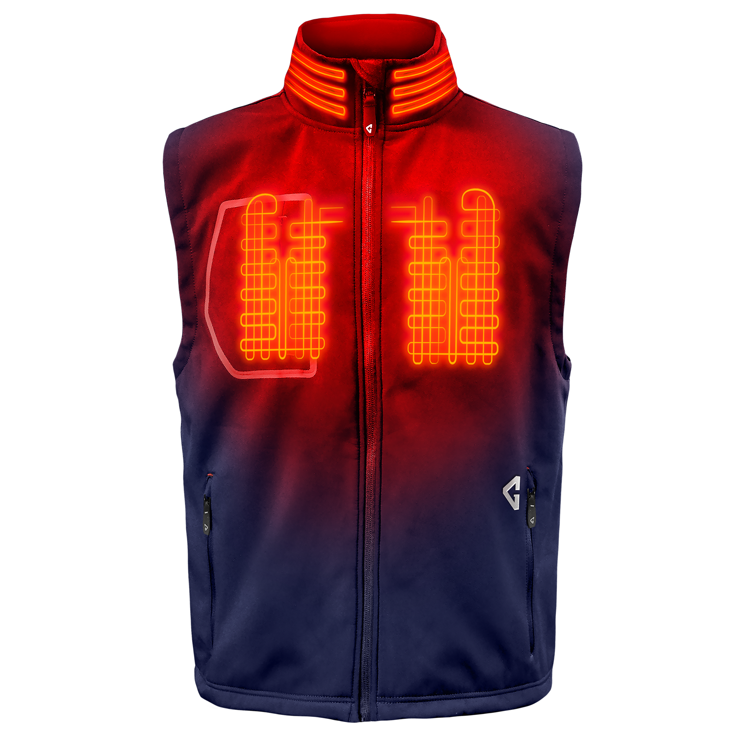 Chaleco térmico azul para hombre de poliéster, talla pequeña