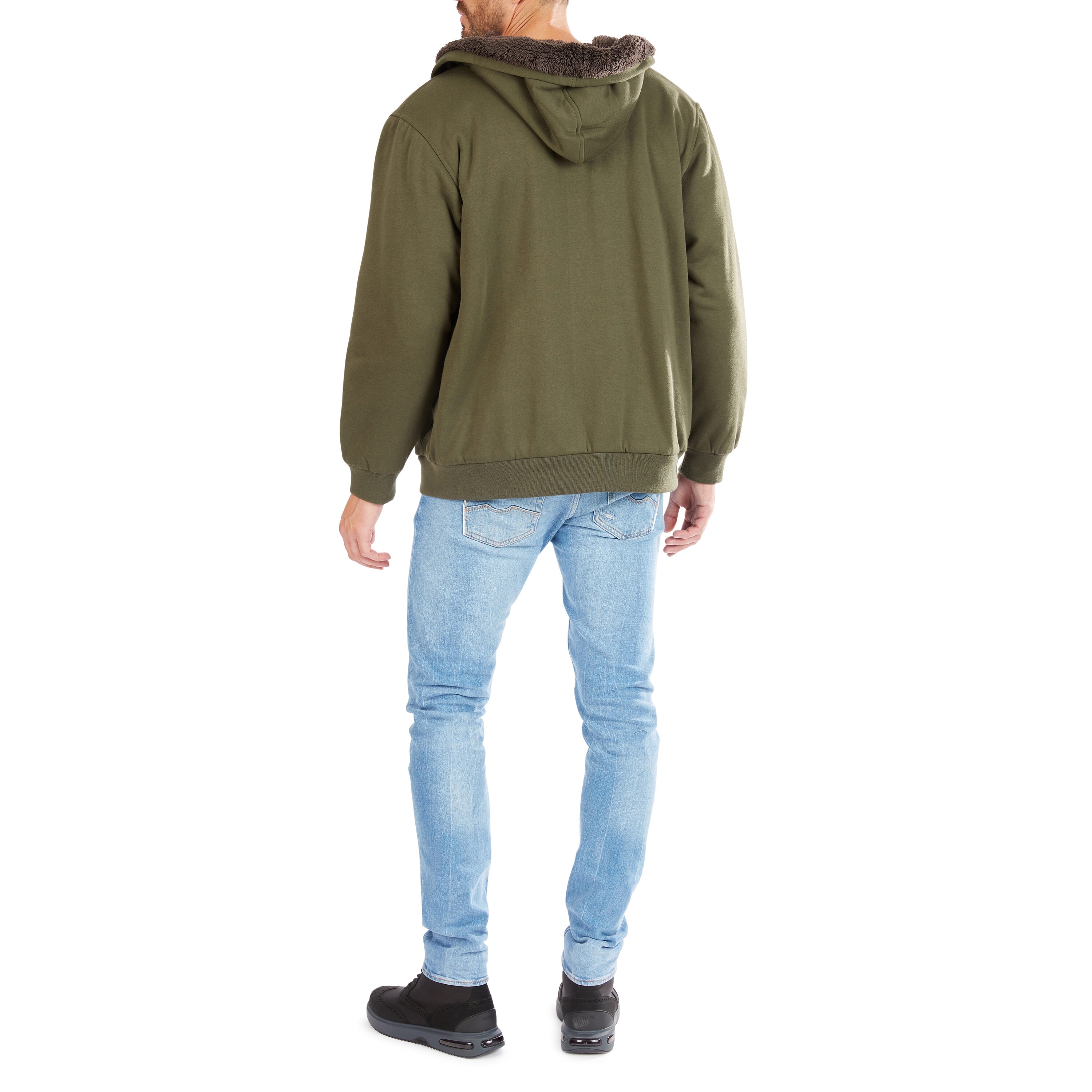 Sudadera con Capucha Aislante de Forro Polar en Poliéster Negro Oliva para Hombres de Smith's Workwear (Grande) S4522-BLKOL-L