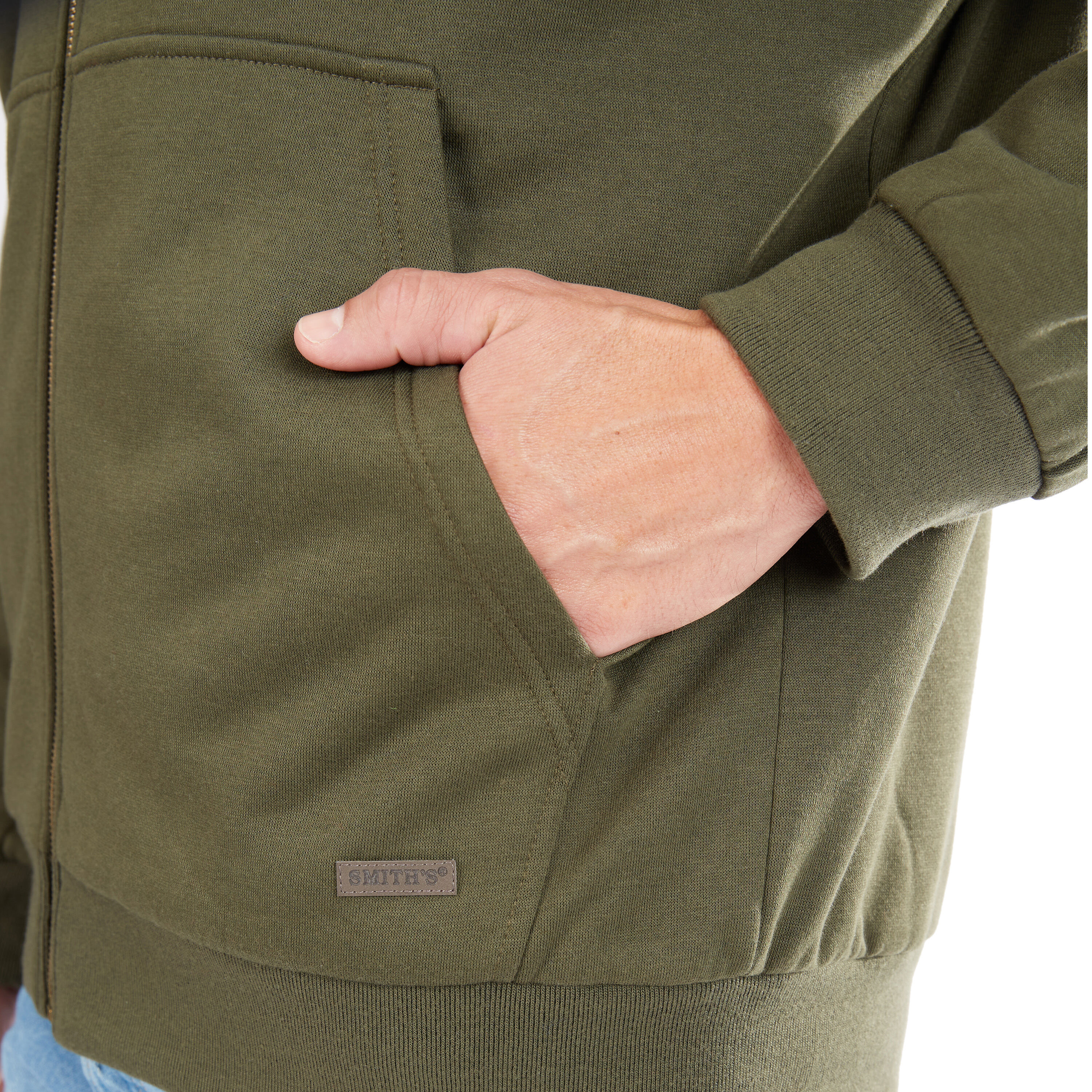 Sudadera con Capucha Aislante de Forro Polar en Poliéster Negro Oliva para Hombres de Smith's Workwear (Grande) S4522-BLKOL-L