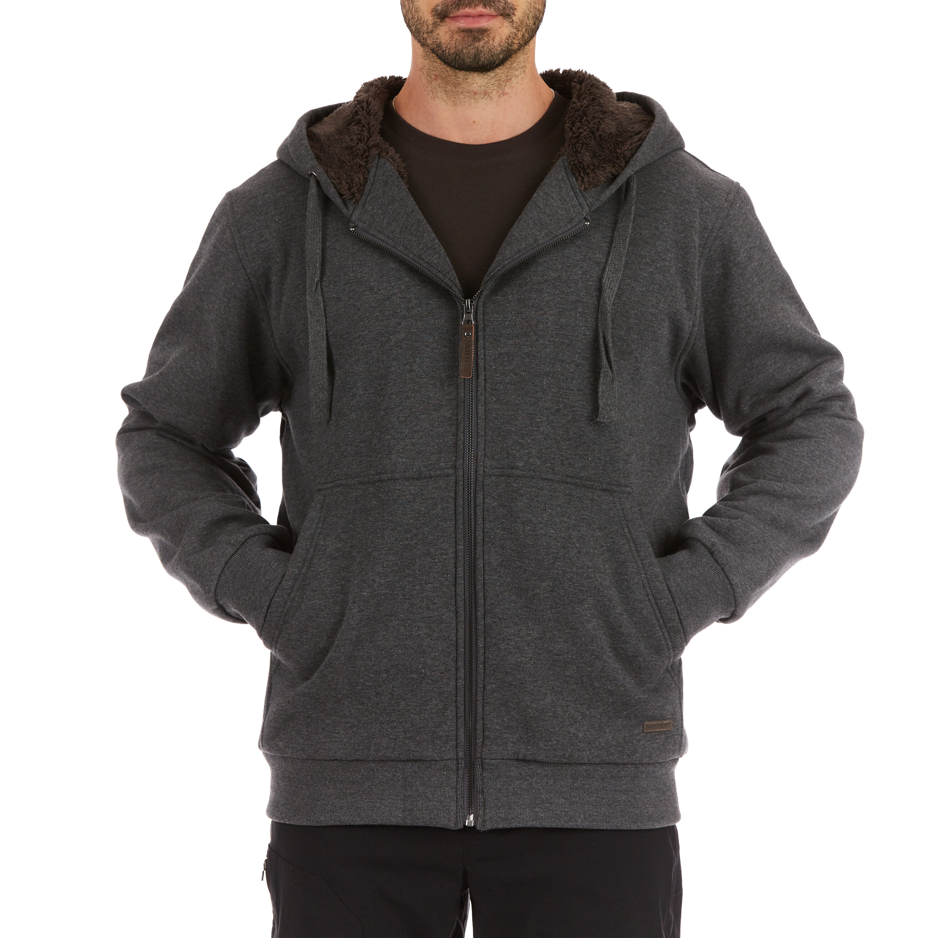 Sudadera con capucha aislada de polar en gris grafito para hombres de Smith's Workwear (Grande)