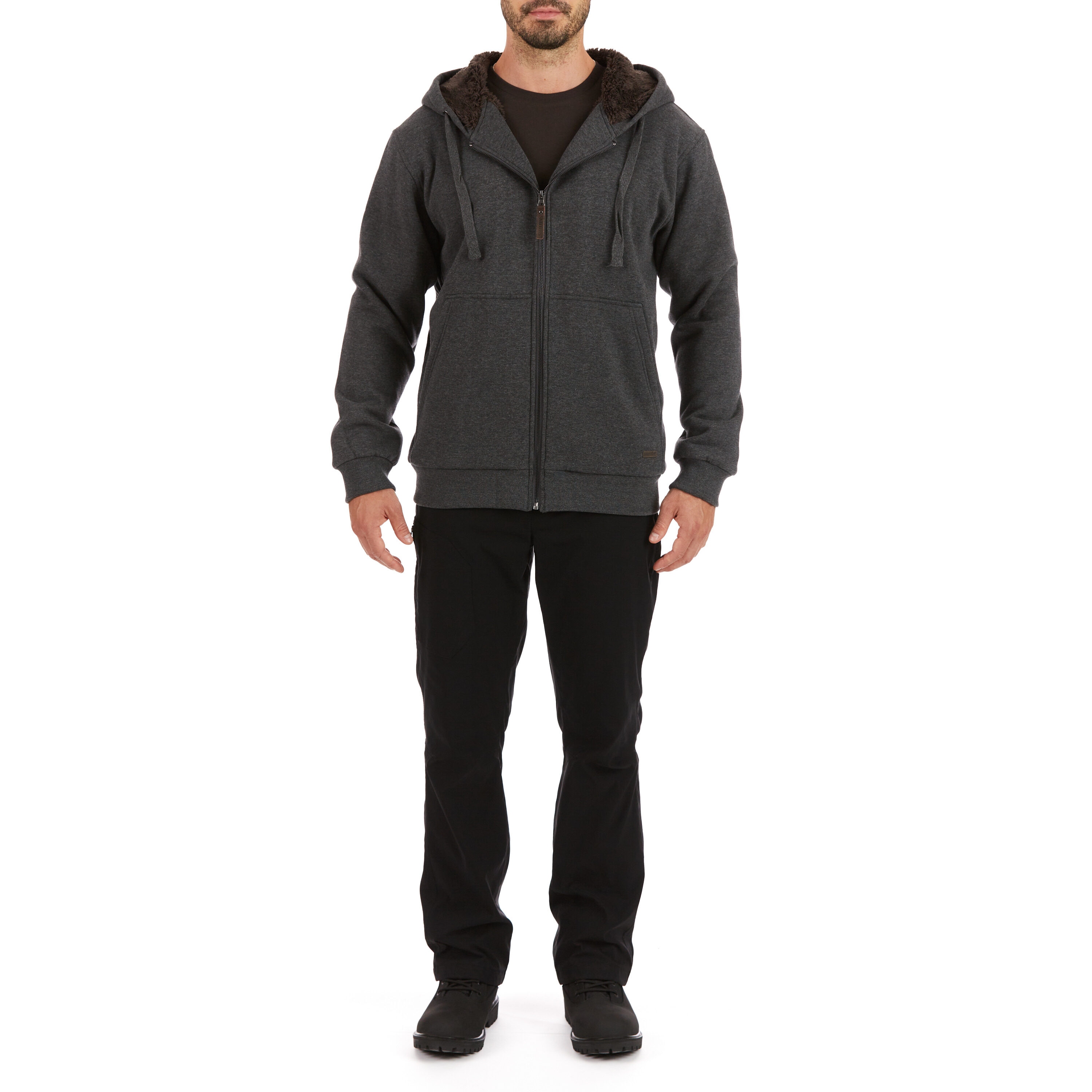 Sudadera con capucha aislada de polar en gris grafito para hombres de Smith's Workwear (Grande)