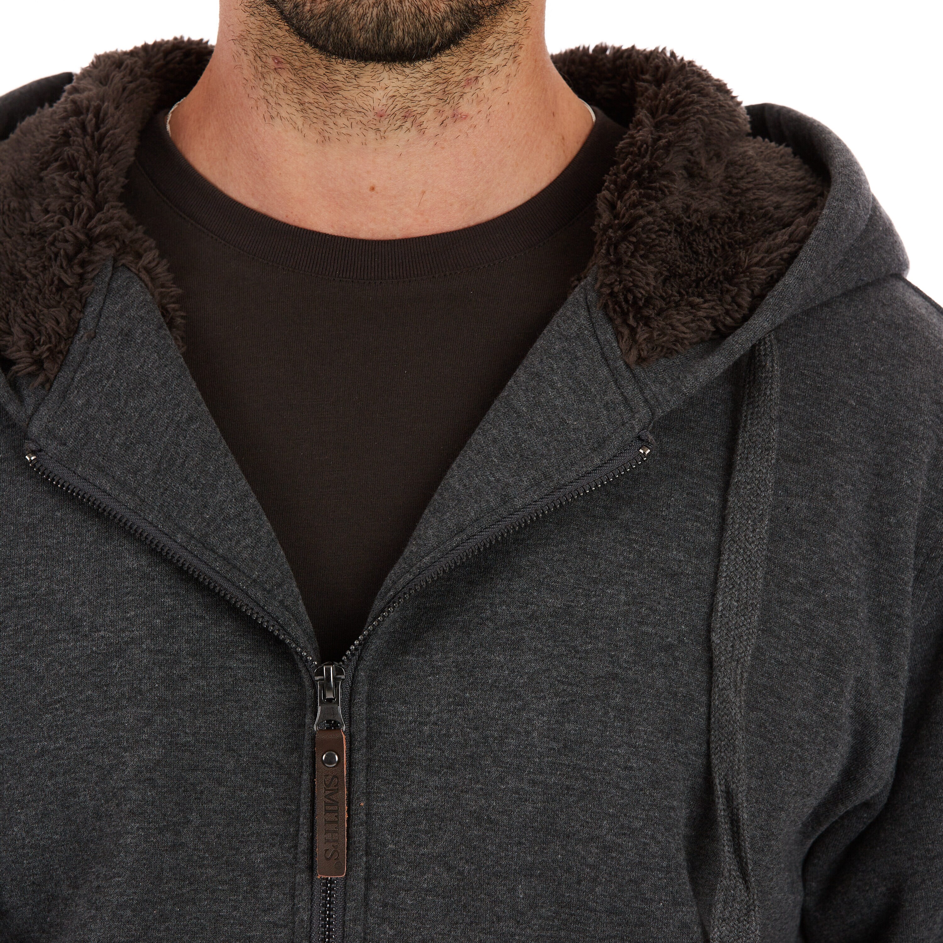 Sudadera con capucha aislada de polar en gris grafito para hombres de Smith's Workwear (Grande)