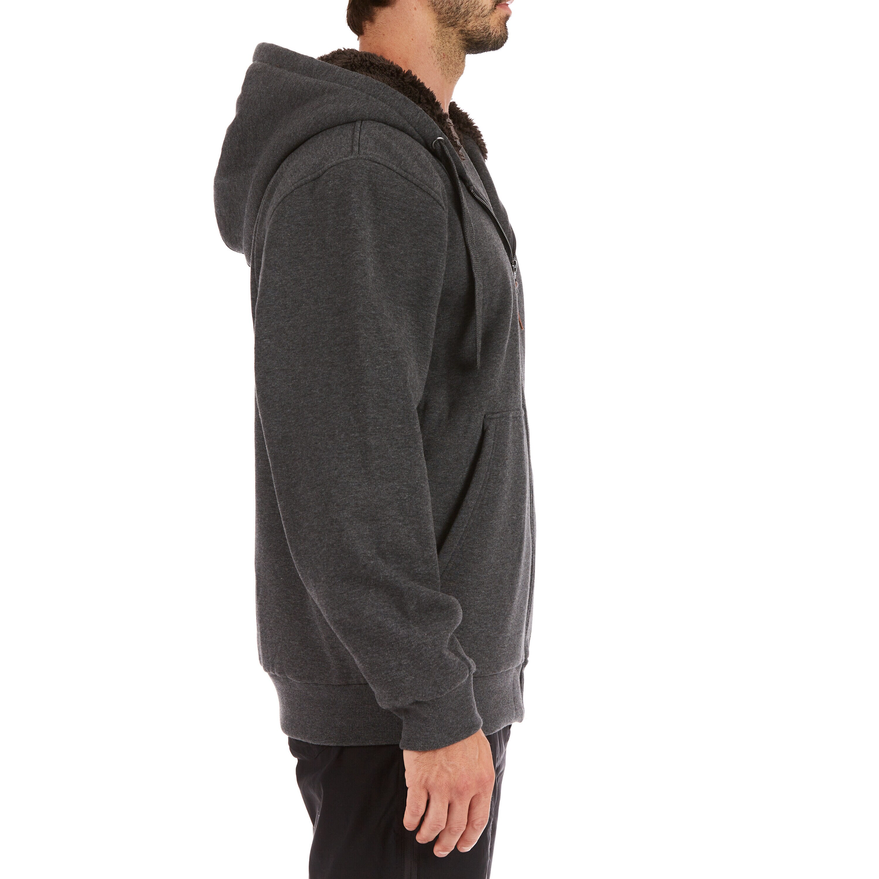 Sudadera con capucha aislada de polar en gris grafito para hombres de Smith's Workwear (Grande)