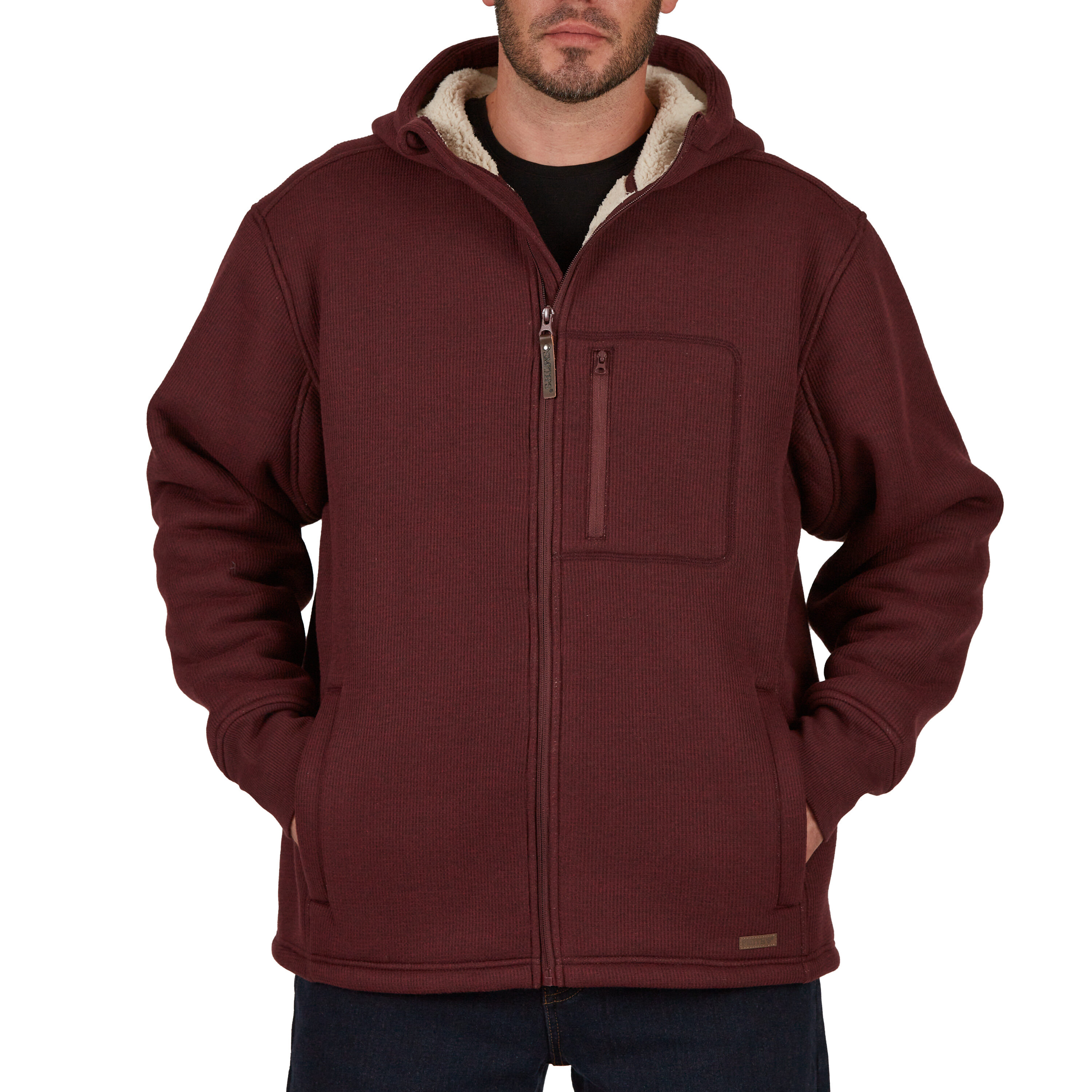 Chamarra de trabajo aislada con capucha de poliéster en color borgoña para hombre de Smith's Workwear (talla grande)