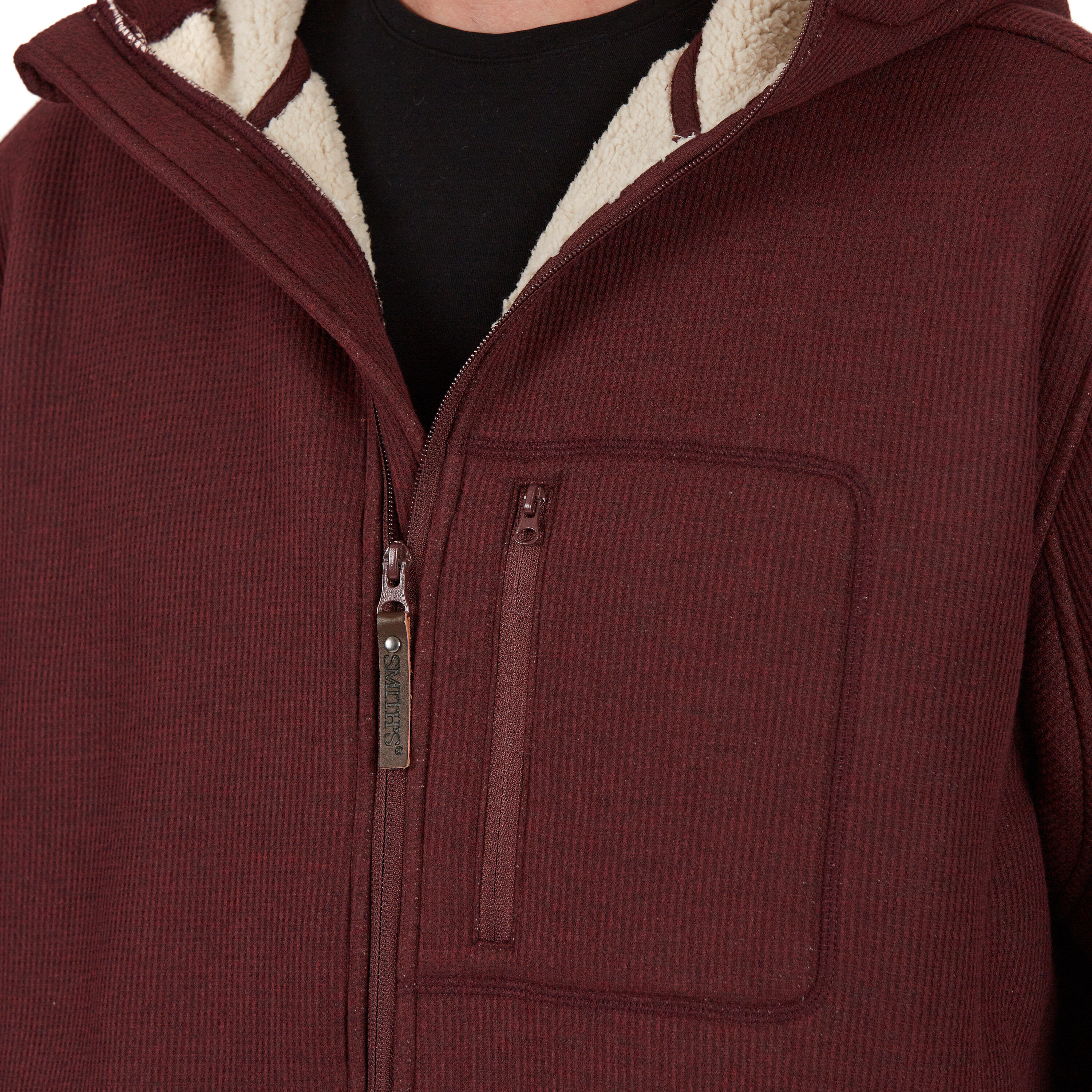 Chamarra de trabajo aislada con capucha de poliéster en color borgoña para hombre de Smith's Workwear (talla grande)
