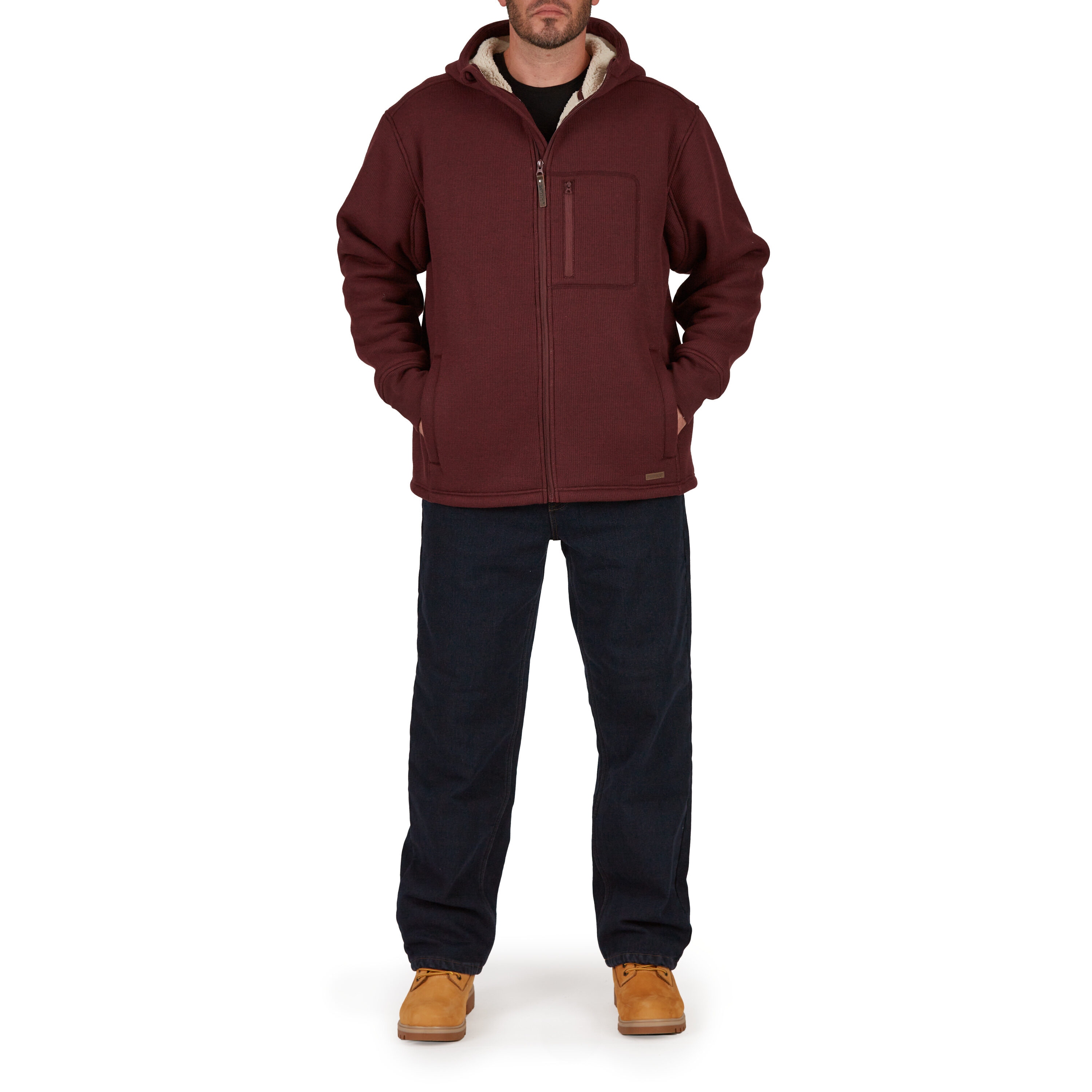 Chamarra de trabajo aislada con capucha de poliéster en color borgoña para hombre de Smith's Workwear (talla grande)