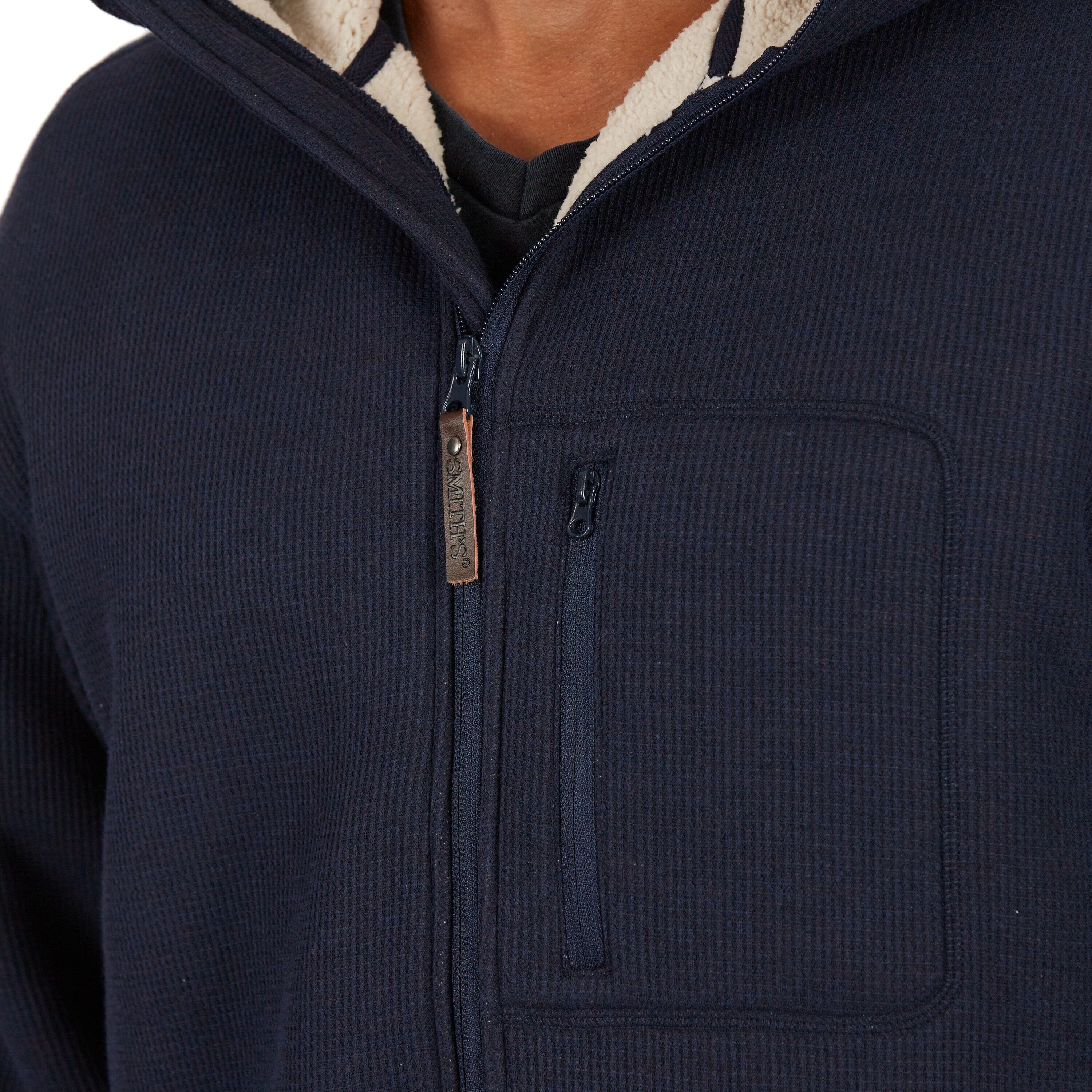 Chamarra de trabajo aislada con capucha de poliéster en azul marino jaspeado para hombre de Smith's Workwear (Talla Grande)