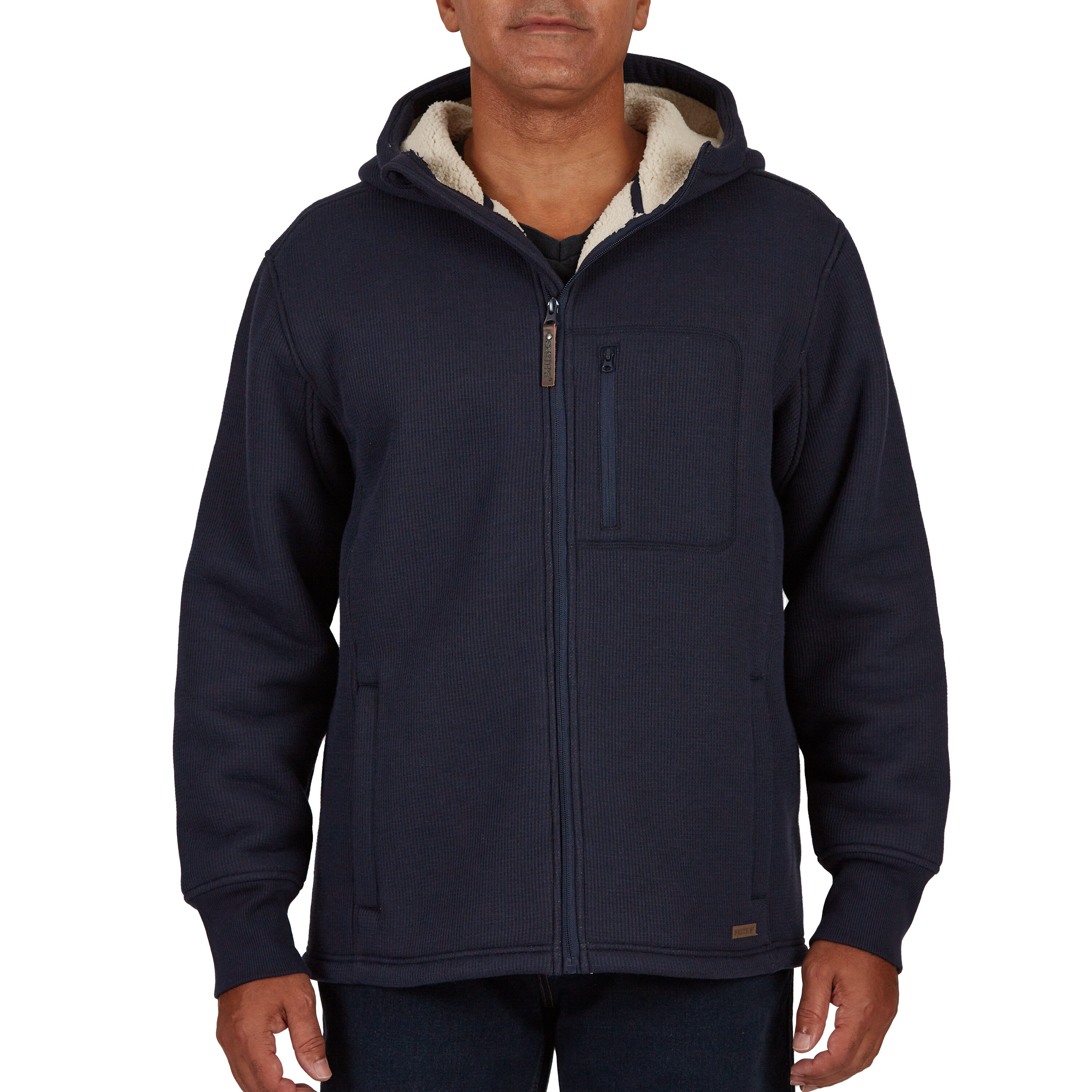Chamarra de trabajo aislada con capucha de poliéster en azul marino jaspeado para hombre de Smith's Workwear (Talla Grande)