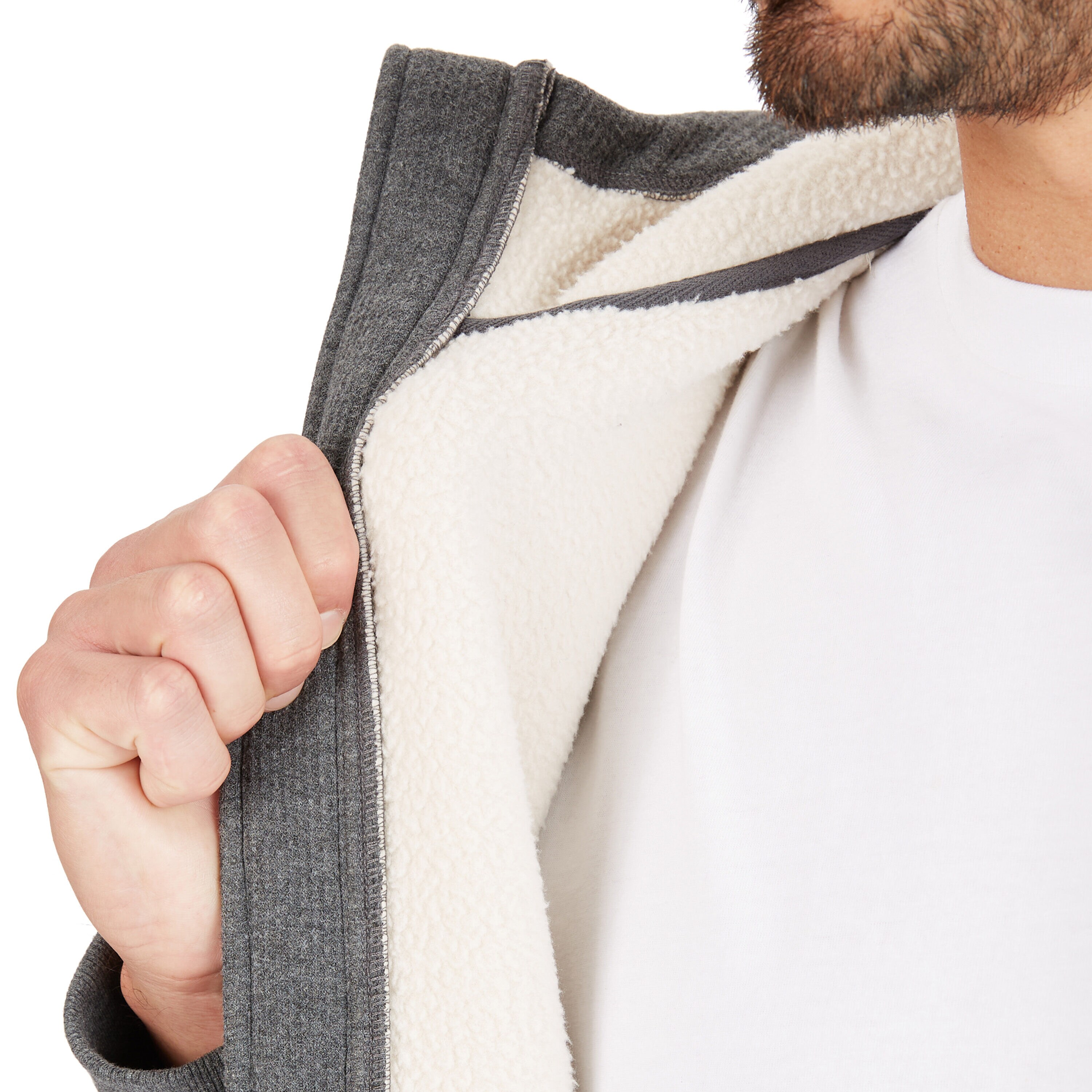 Chamarra de trabajo aislada con capucha de poliéster en carbón jaspeado para hombre de Smith's Workwear (Grande)