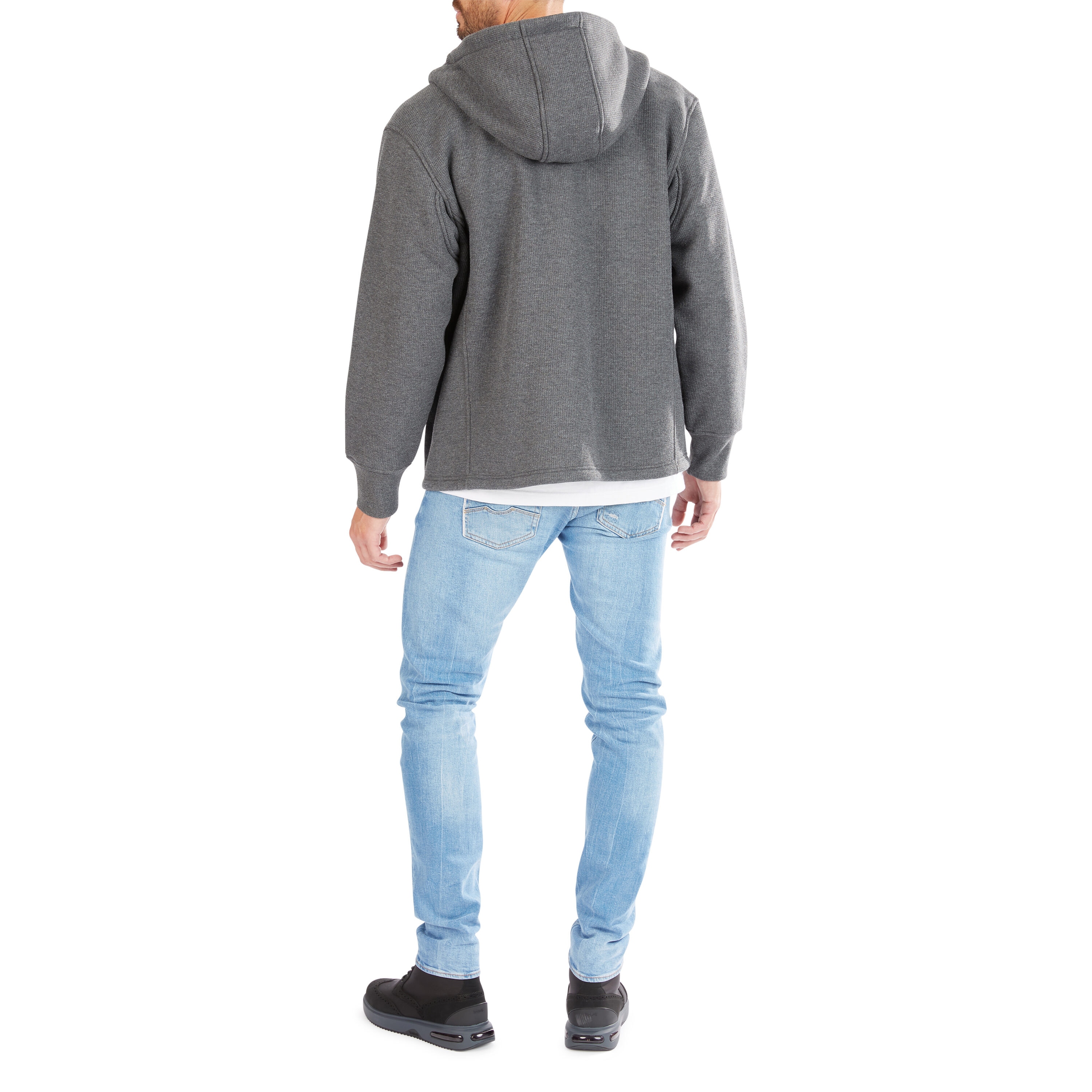 Chamarra de trabajo aislada con capucha de poliéster en carbón jaspeado para hombre de Smith's Workwear (Grande)