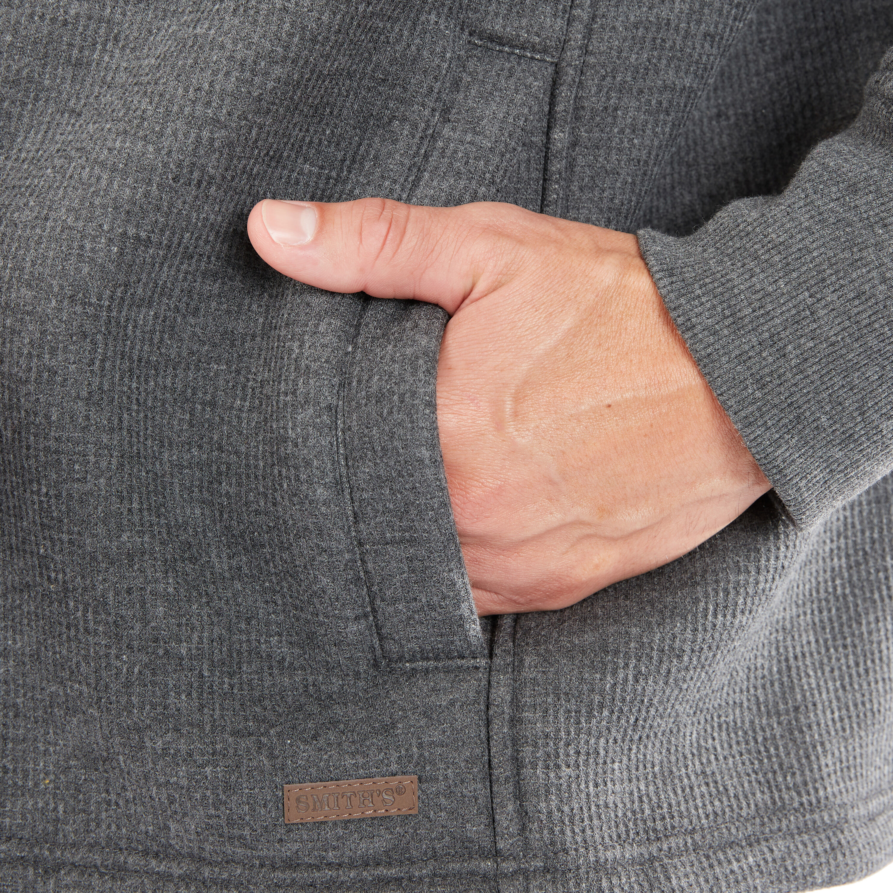 Chamarra de trabajo aislada con capucha de poliéster en carbón jaspeado para hombre de Smith's Workwear (Grande)