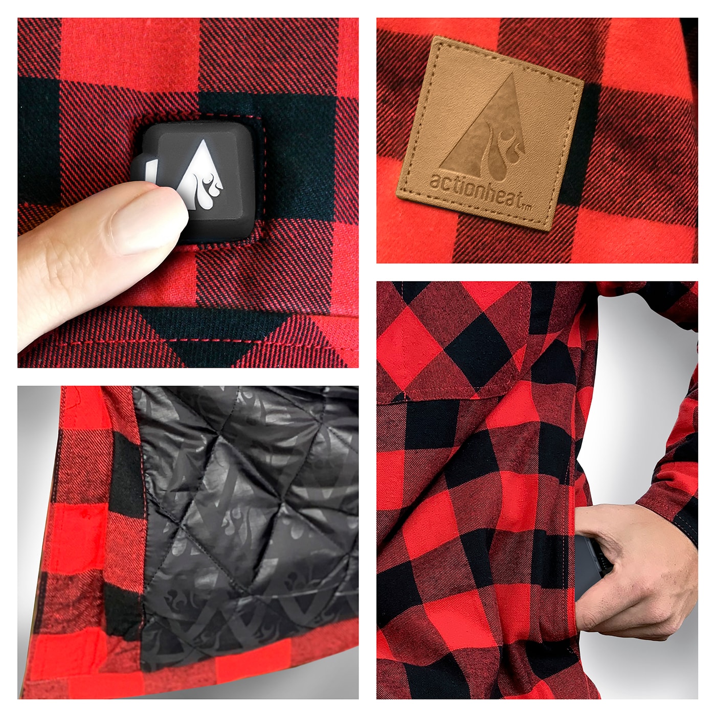 Chamarra Calienta de Peso Medio Roja/Negra para Adultos Unisex (Talla chica)
