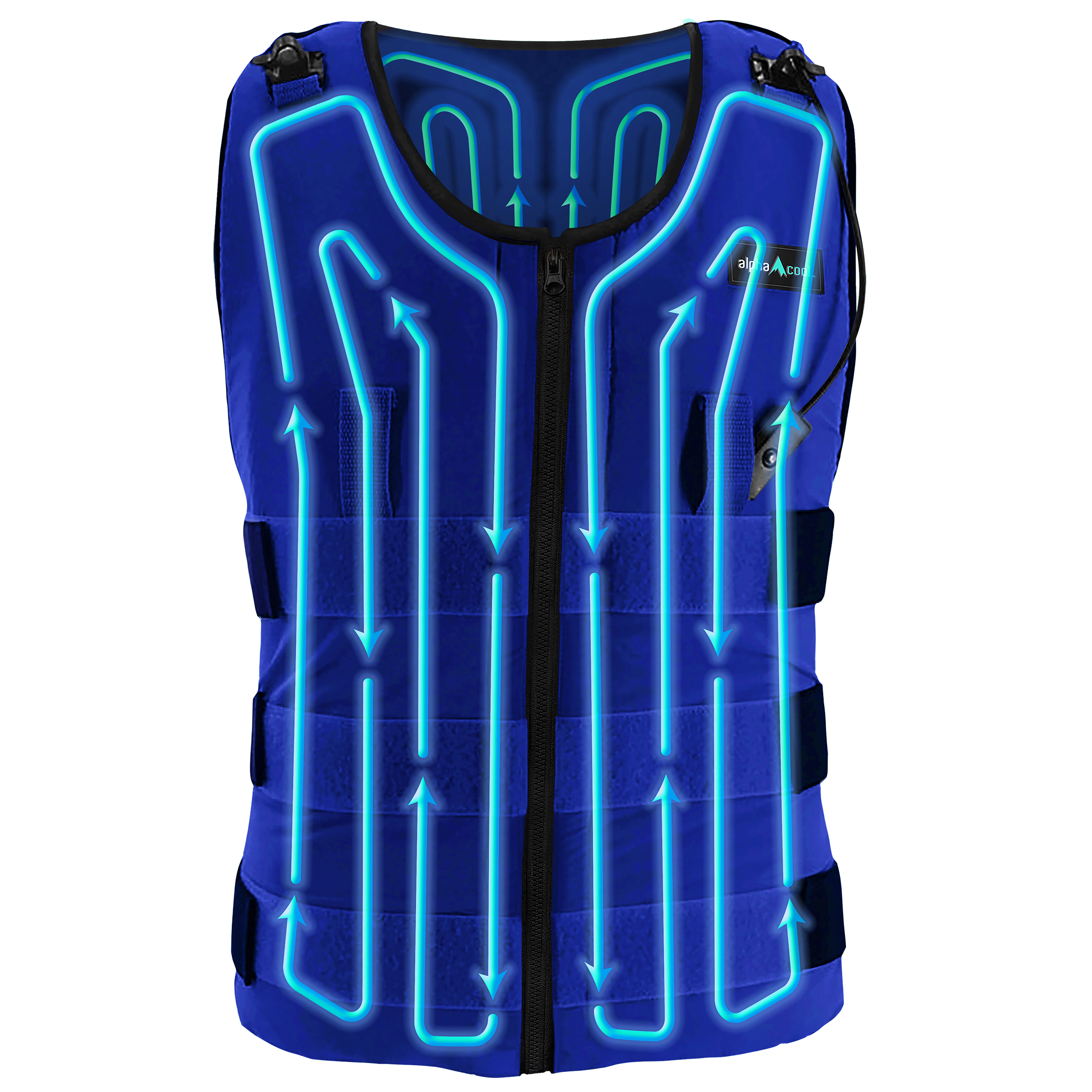 Chaleco de refrigeración de poliéster azul unisex para adultos AlphaCool talla 4XL