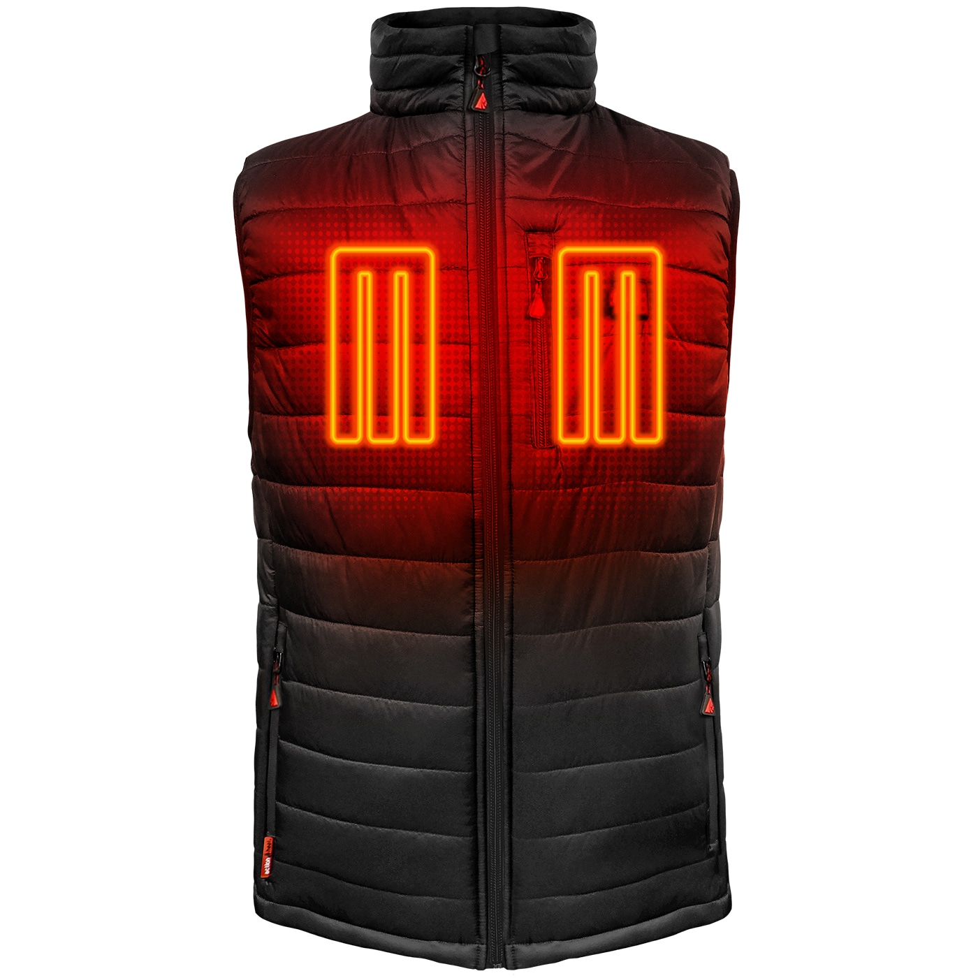 Chaleco térmico de poliéster negro para hombre de ActionHeat tamaño mediano AH-PVST-5V-M-B-M