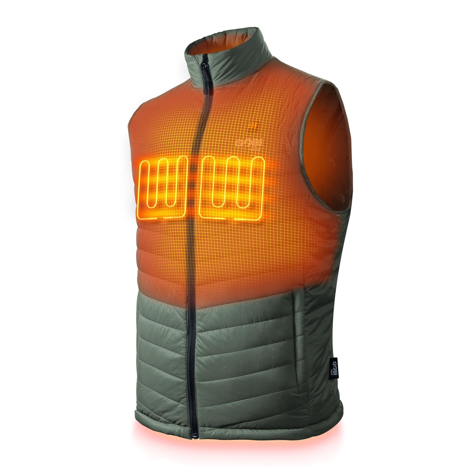 Chaleco térmico de poliéster verde para hombre de Gobi Heat talla 2XL DU-MO-2XL