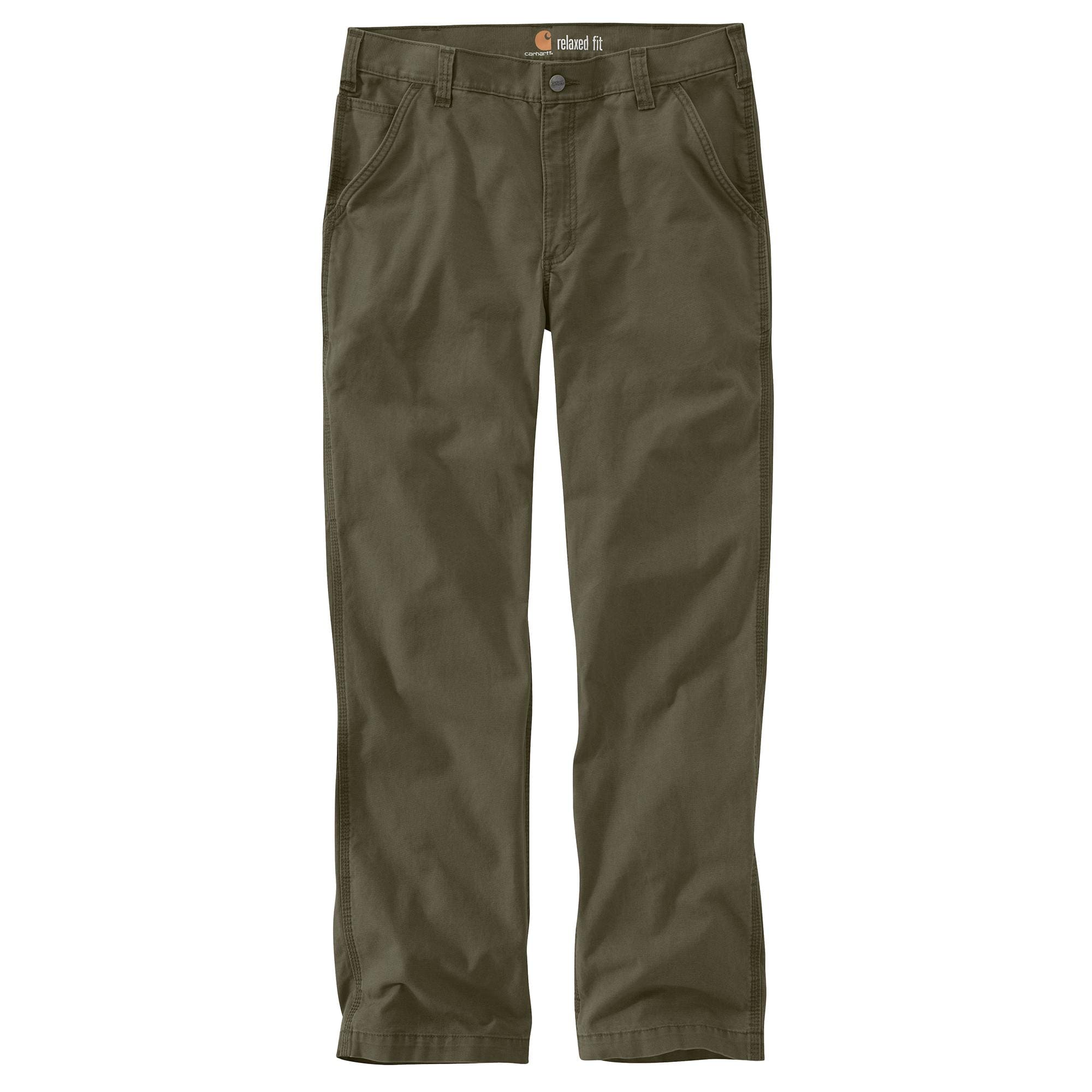 Pantalones de trabajo de lienzo Moss de Carhartt para hombre, corte holgado (34 x 30)