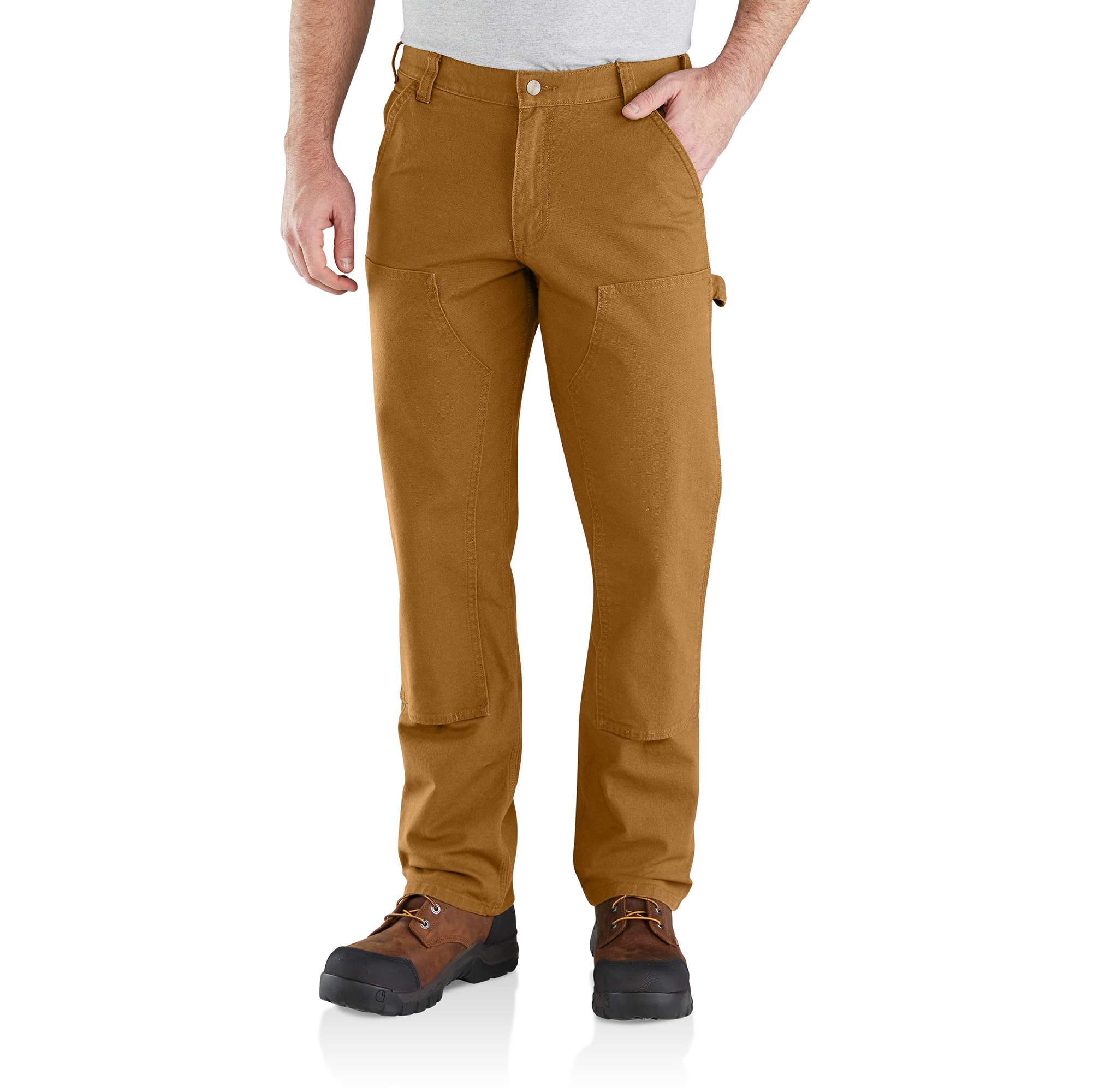 Pantalones de trabajo de lienzo café Carhartt para hombre, corte holgado (34 x 32) 103334-211W34L32