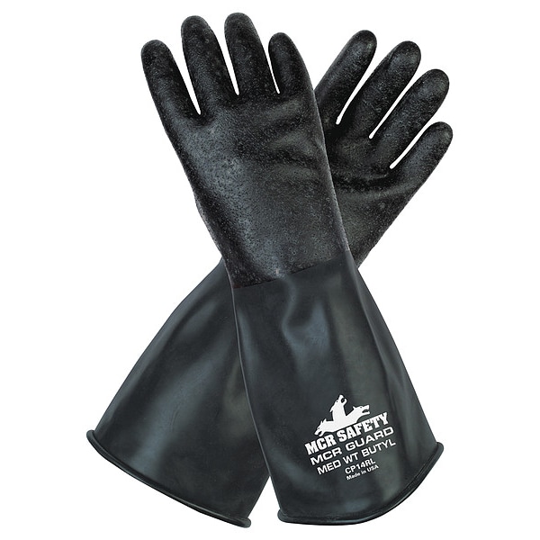 Guantes resistentes a químicos Mcr Safety de 14", Butilo, L, 1 par - CP14RL.