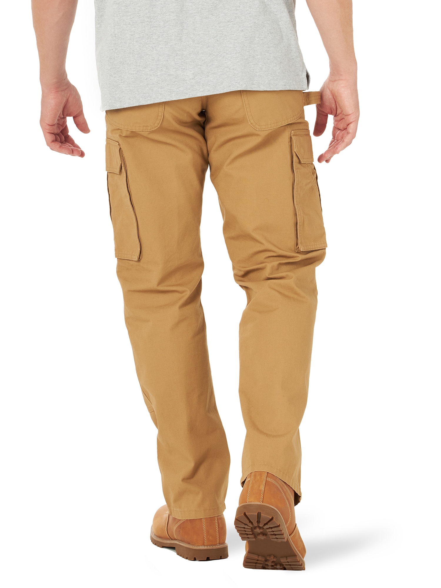 Pantalones de trabajo para hombre Wrangler en color crudo con corte holgado y estilo de carga tejida (40 x 30)