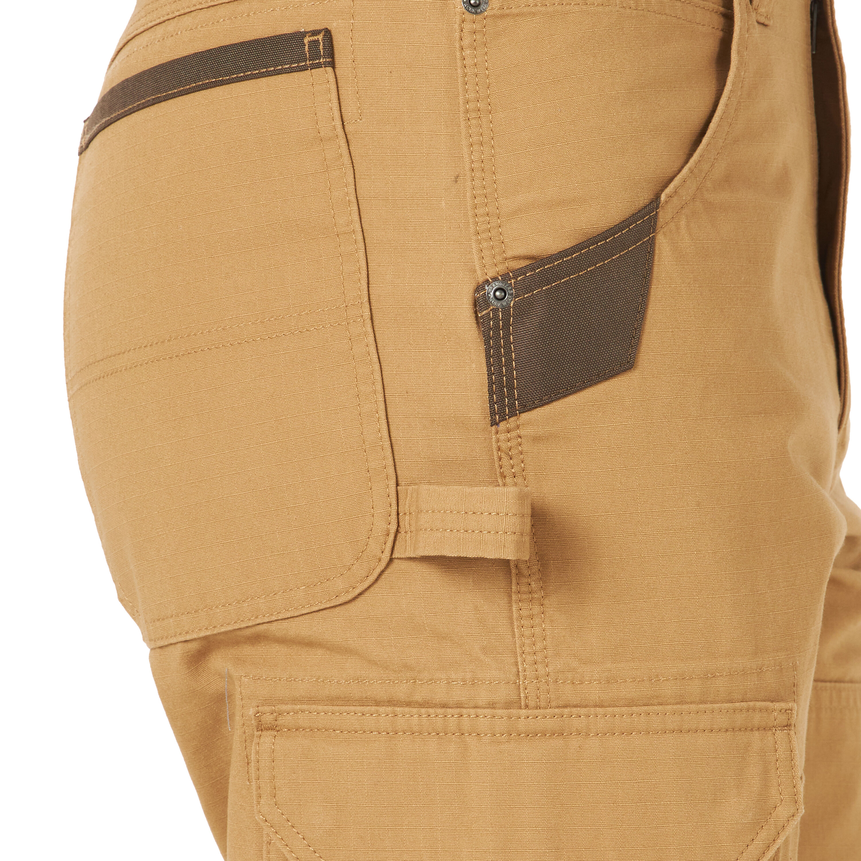 Pantalones de trabajo para hombre Wrangler en color crudo con corte holgado y estilo de carga tejida (40 x 30)