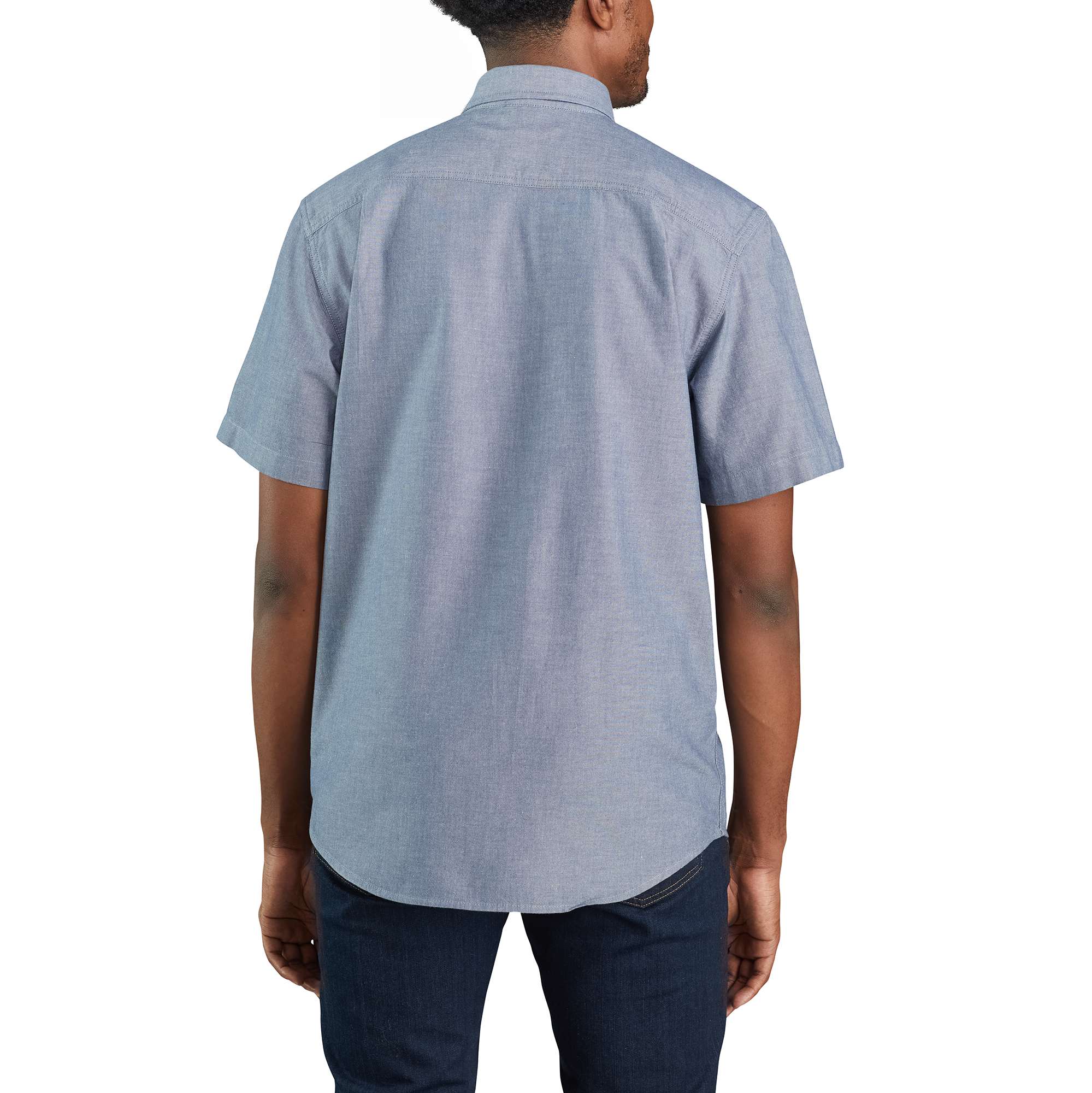 Playera de manga corta tejida azul lisa para hombre de Carhartt (Talla Grande) 104369-499LREG