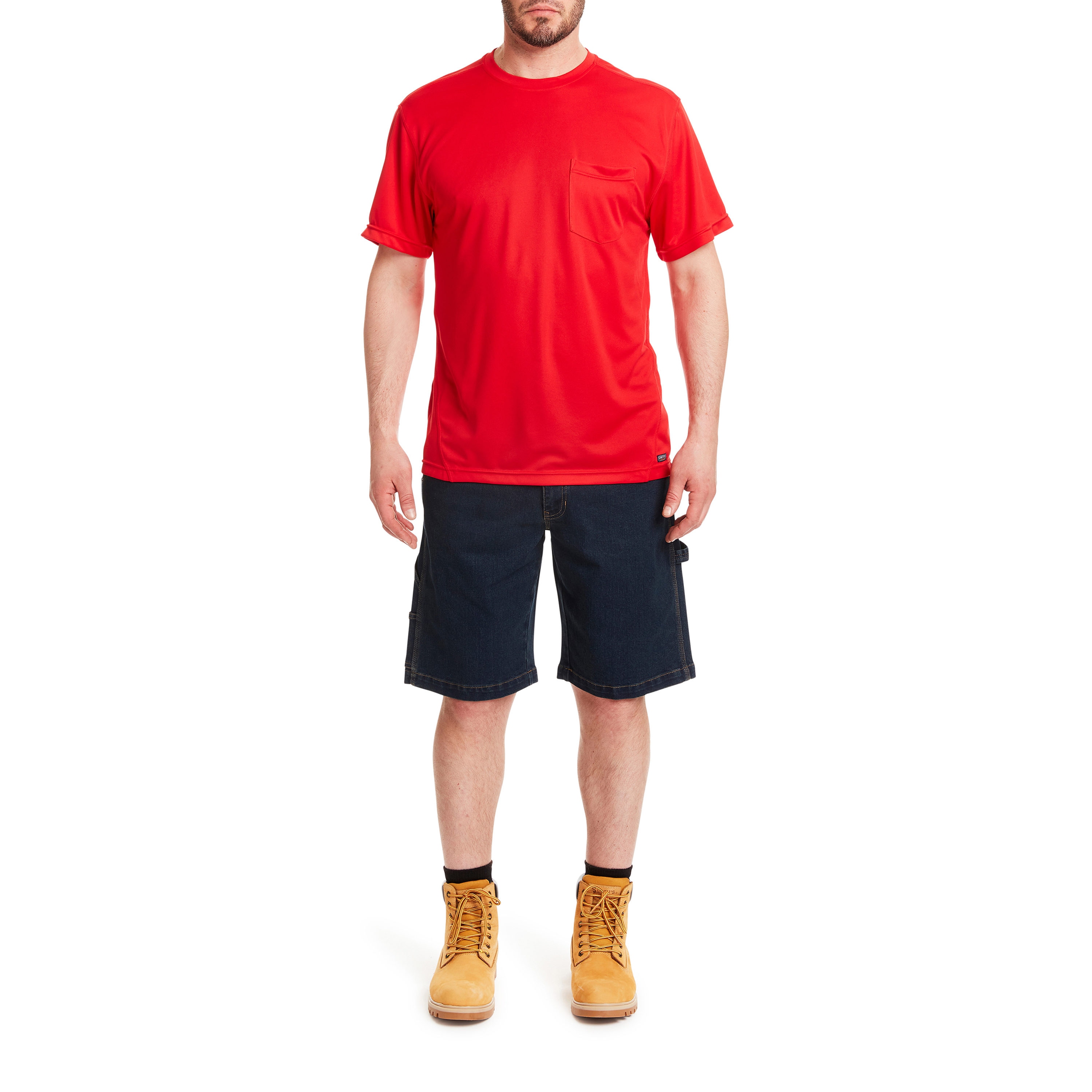 Playera básica de manga corta en color rojo para hombre de Smith's Workwear (Talla Mediana)