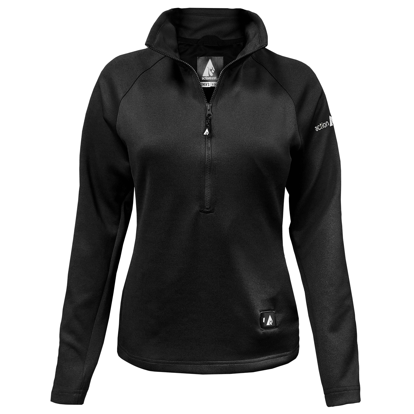 Playera térmica negra de manga larga para mujer de ActionHeat (Grande)