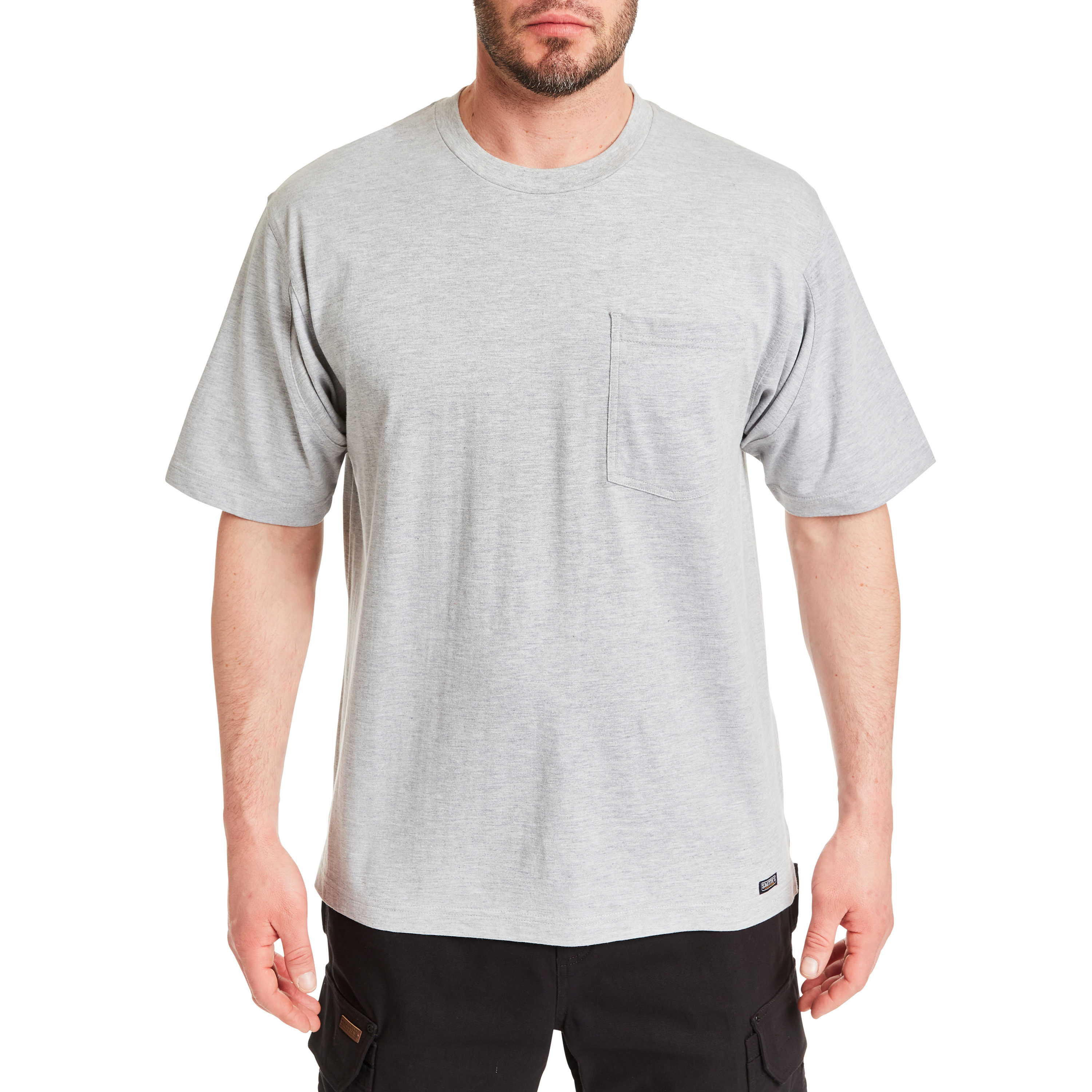 Playera de manga corta gris de punto para hombre de Smith's Workwear (Grande)